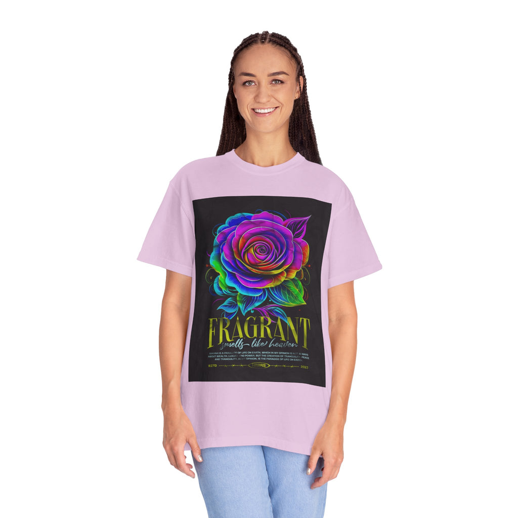 Fragrant Rainbow Rose T-Shirt — Vibrant Floral Graphic Tee