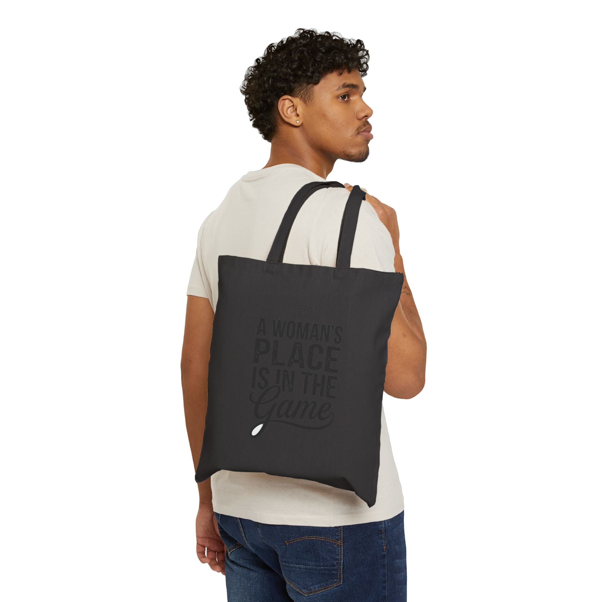 A Woman's Place Is In The Game Tote | Women's Sports Fandom, Athlete Support