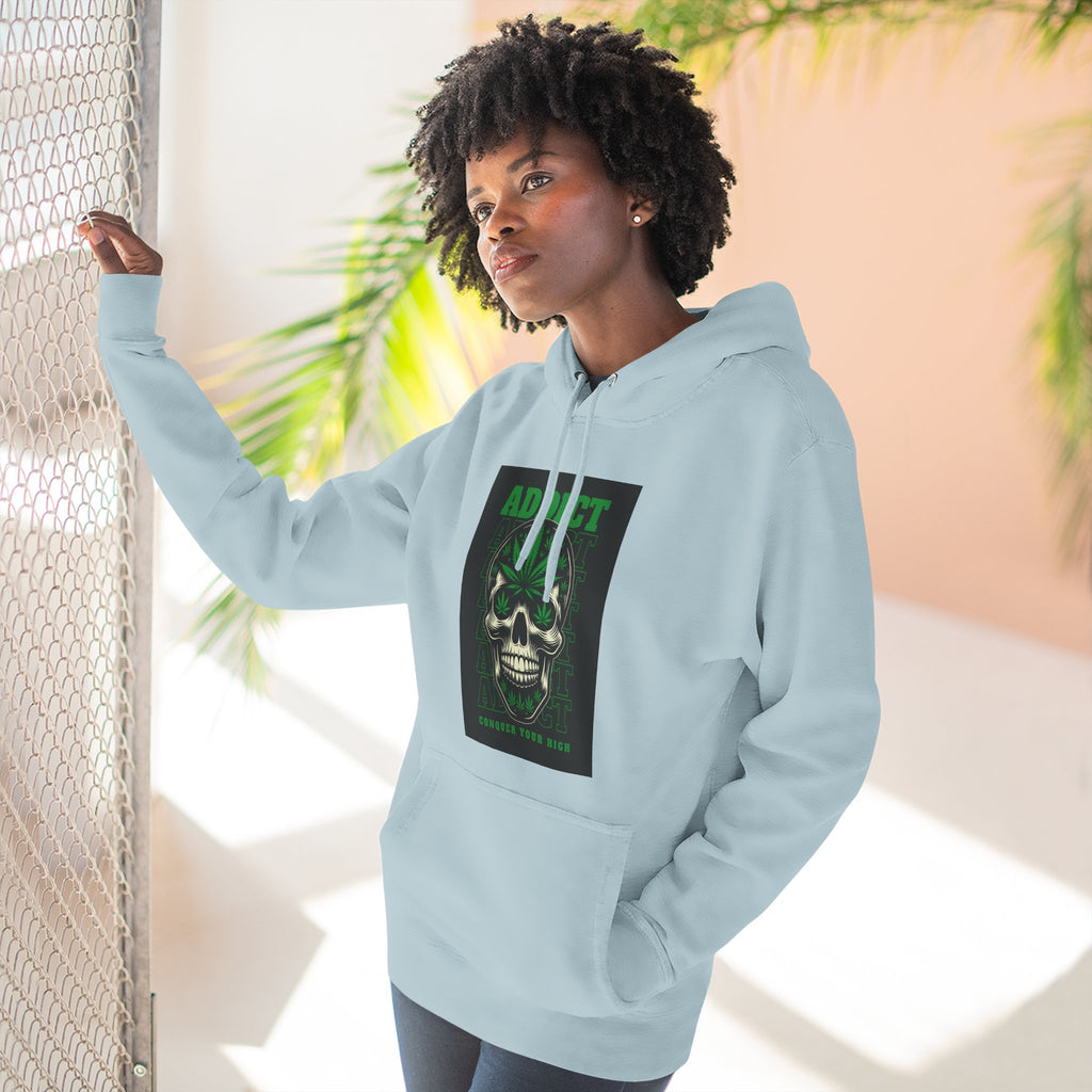Skull & Snake Hoodie — "Addict" Graphic Pullover