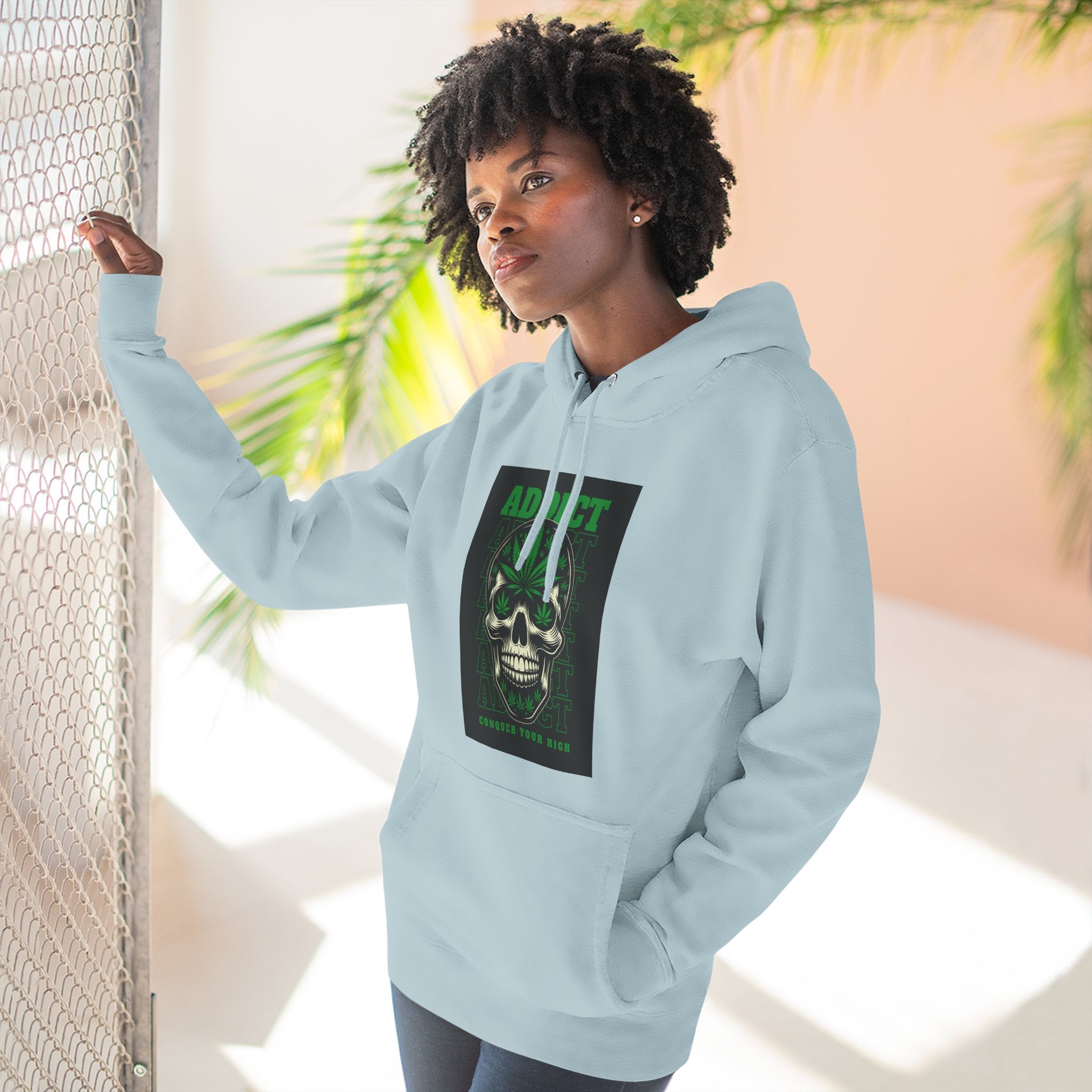 Skull & Snake Hoodie — "Addict" Graphic Pullover