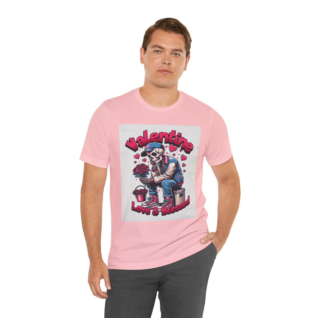 Valentine Skull T-Shirt – "Love & Blessed" Gothic Valentine Tee
