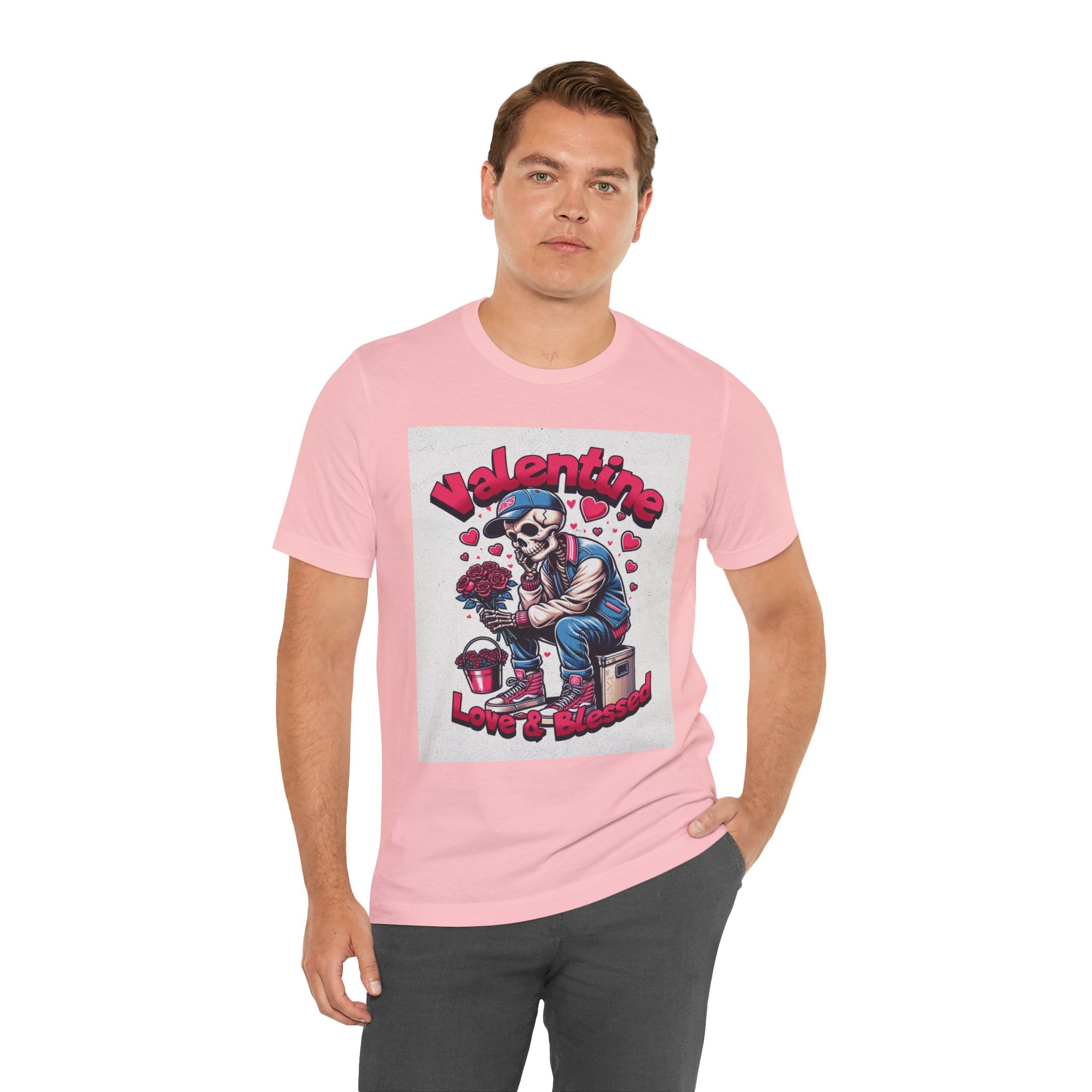 Valentine Skull T-Shirt – "Love & Blessed" Gothic Valentine Tee