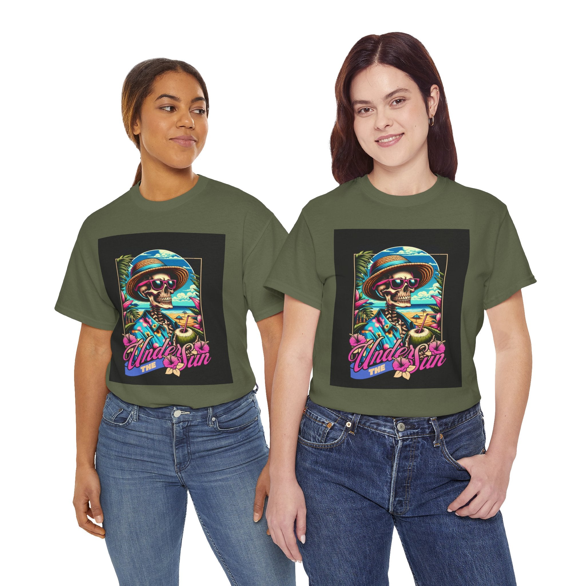 Skull Beach Tee — "Under the Sun" Retro Surf Graphic T-Shirt
