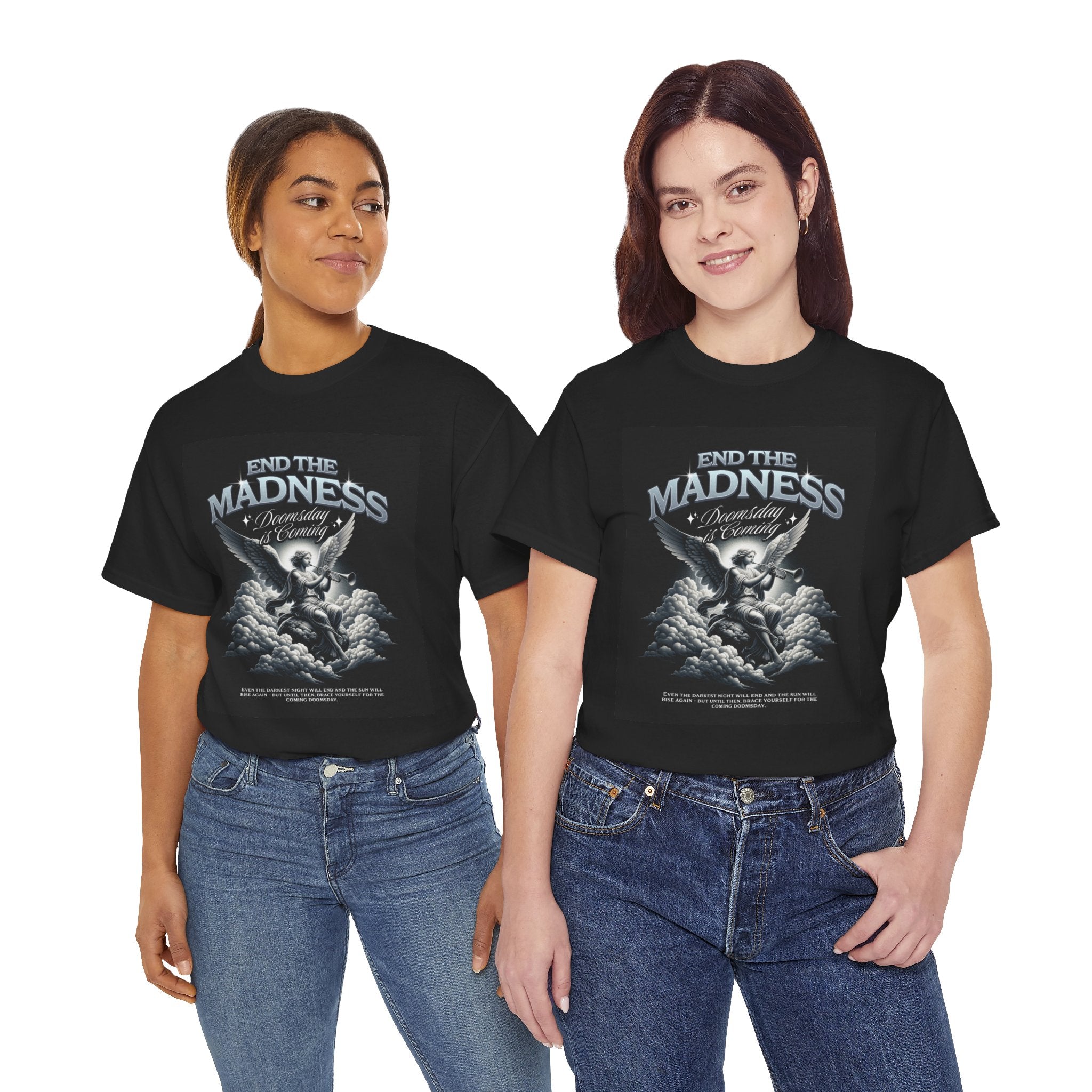 End the Madness Angel Graphic Tee — Vintage Gothic Band-Style T-Shirt