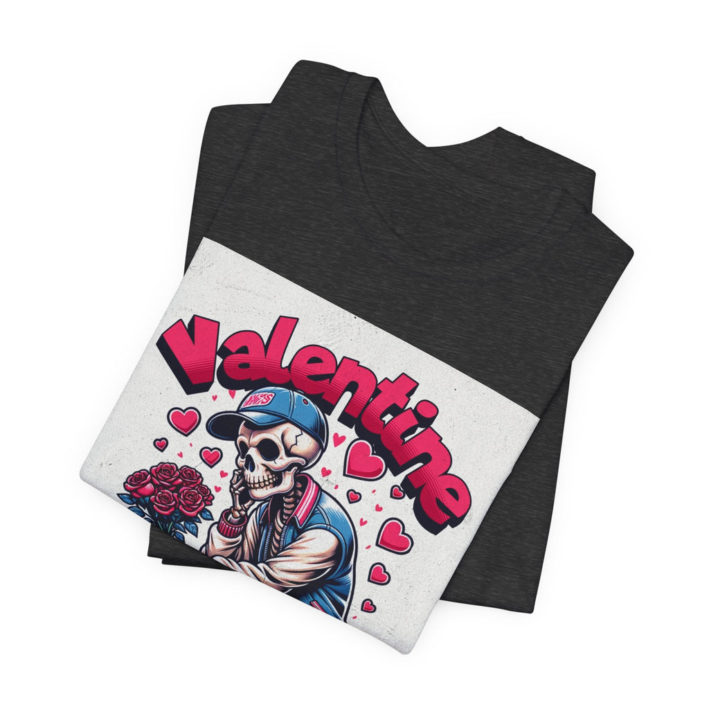 Valentine Skull T-Shirt – "Love & Blessed" Gothic Valentine Tee