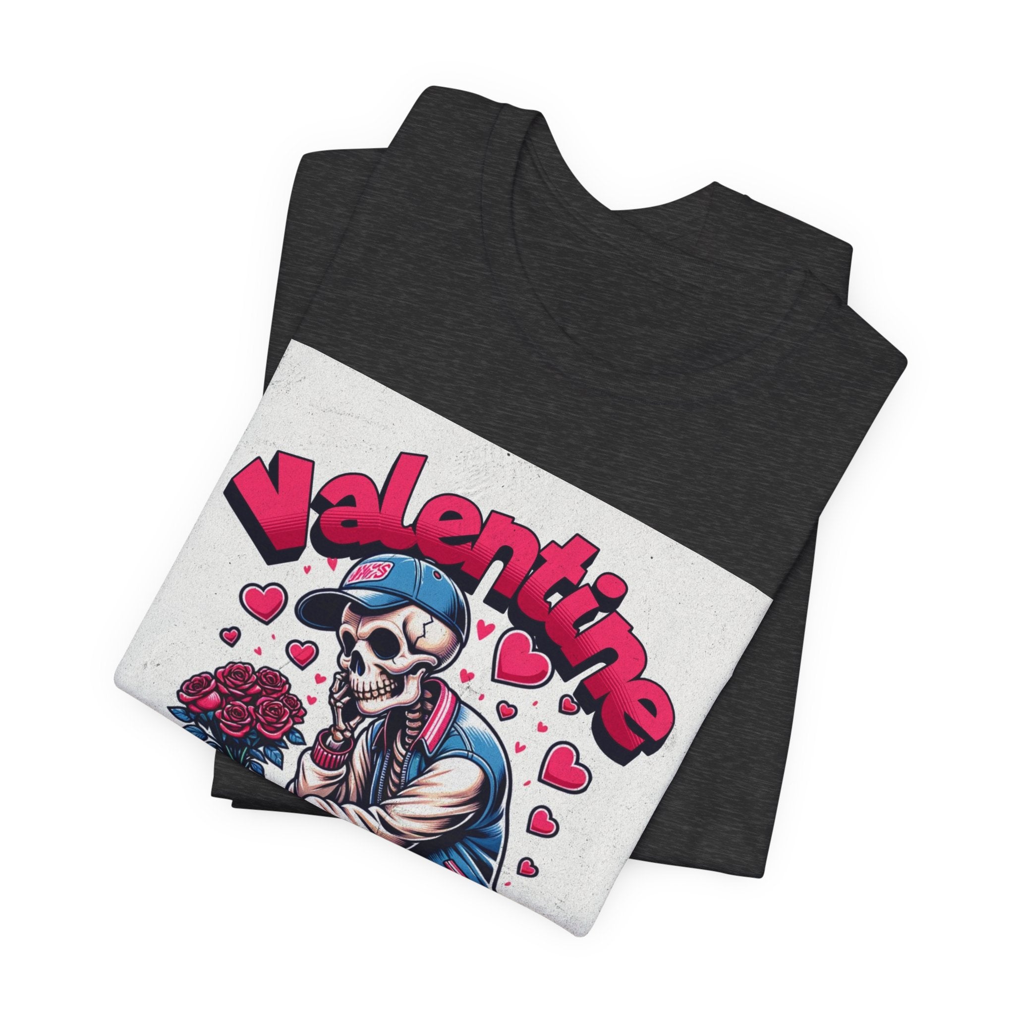 Valentine Skull T-Shirt – "Love & Blessed" Gothic Valentine Tee