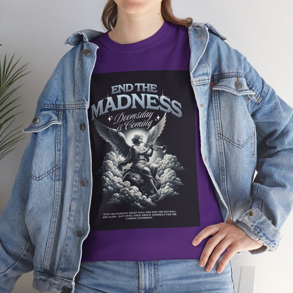 End the Madness Angel Graphic Tee — Vintage Gothic Band-Style T-Shirt