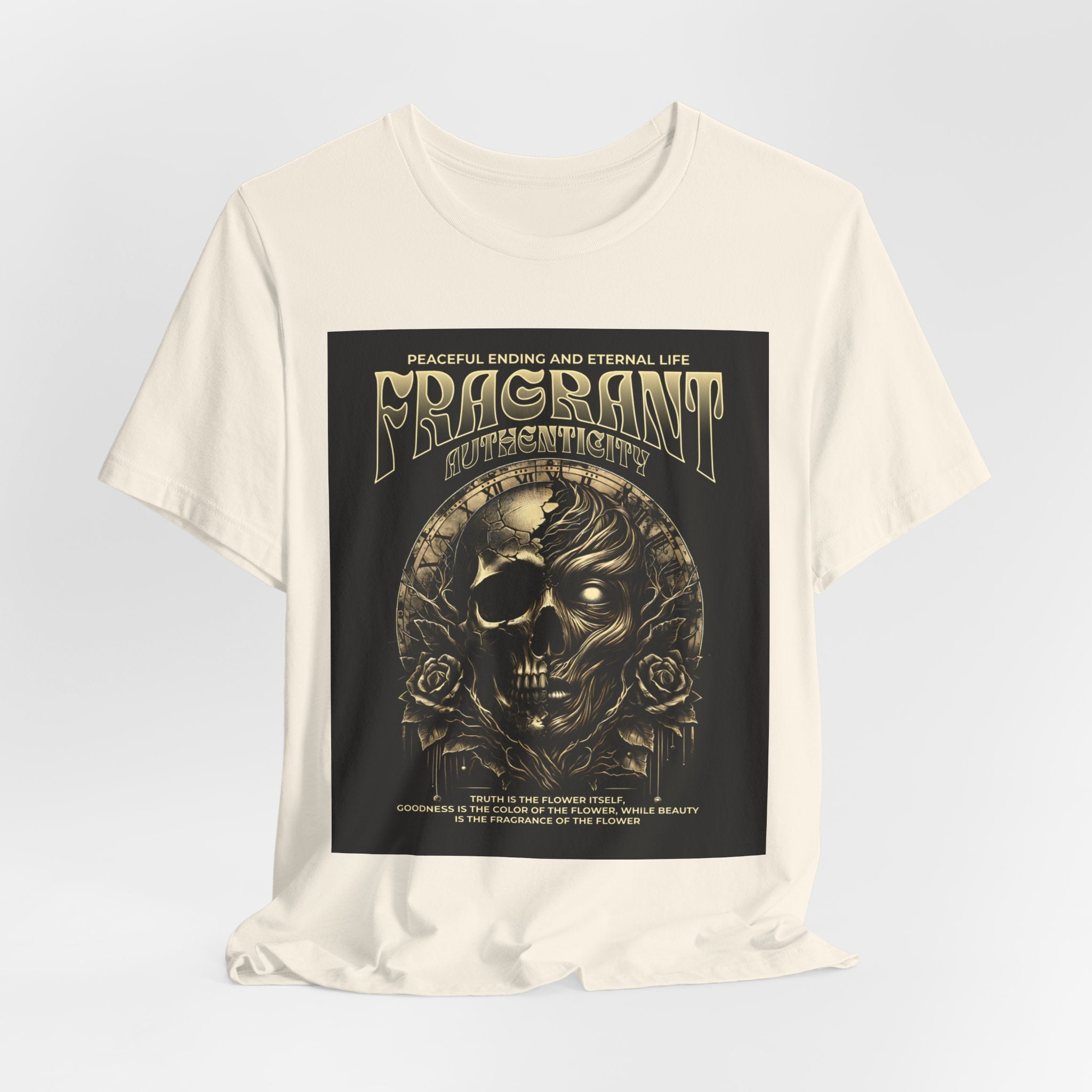 Skull & Roses Graphic Tee — "Fragrant" Vintage Gothic Band Shirt