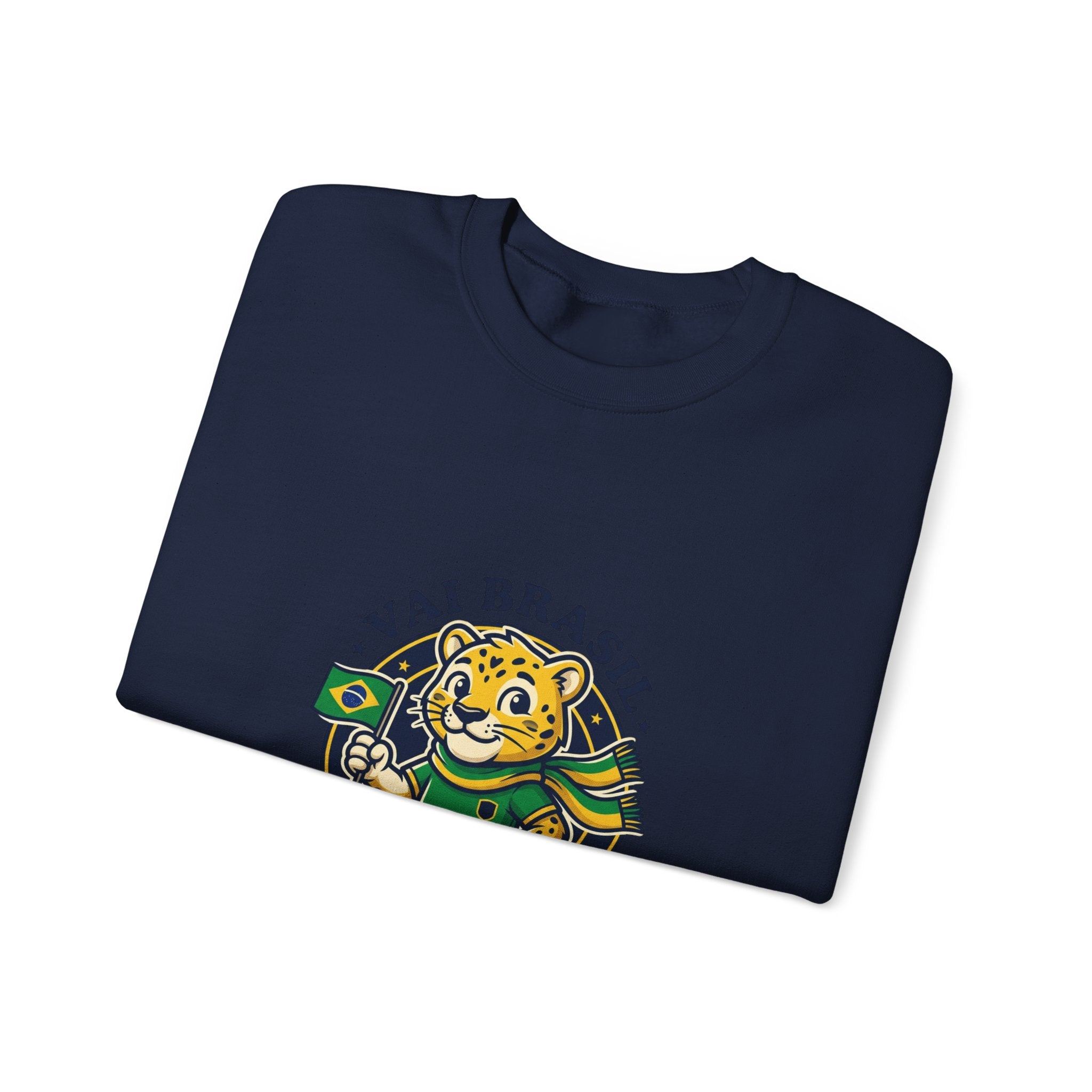 Vai Brasil Tiger Soccer Crewneck Sweatshirt | Brazil Flag, National Pride