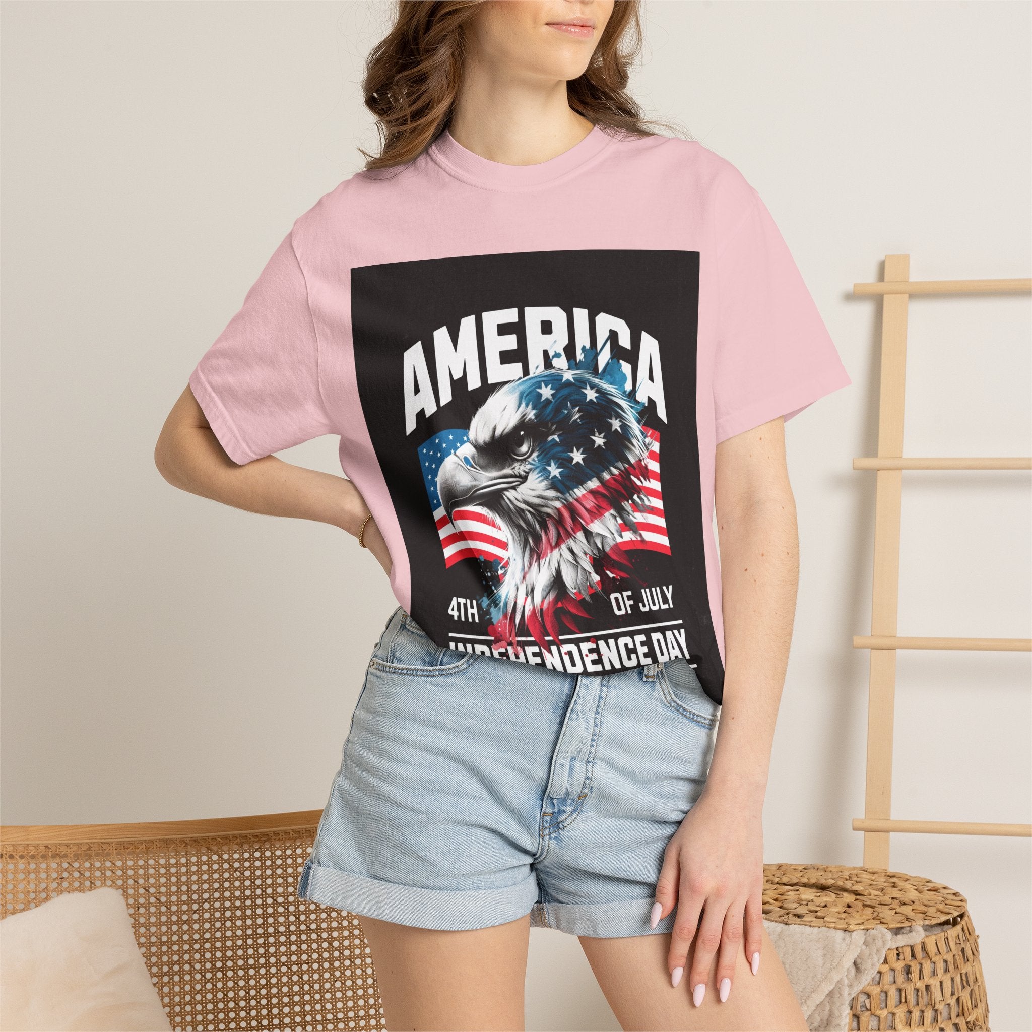 Independence Day T-shirt — 'America' Eagle Flag 4th of July Tee