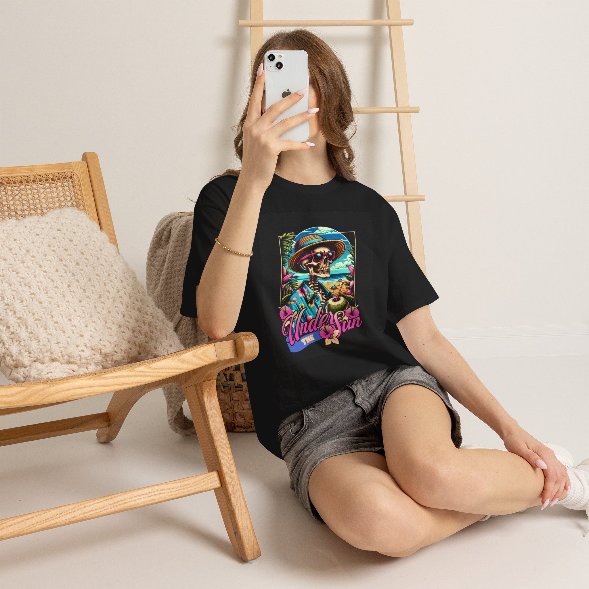 Skull Beach Tee — "Under the Sun" Retro Surf Graphic T-Shirt