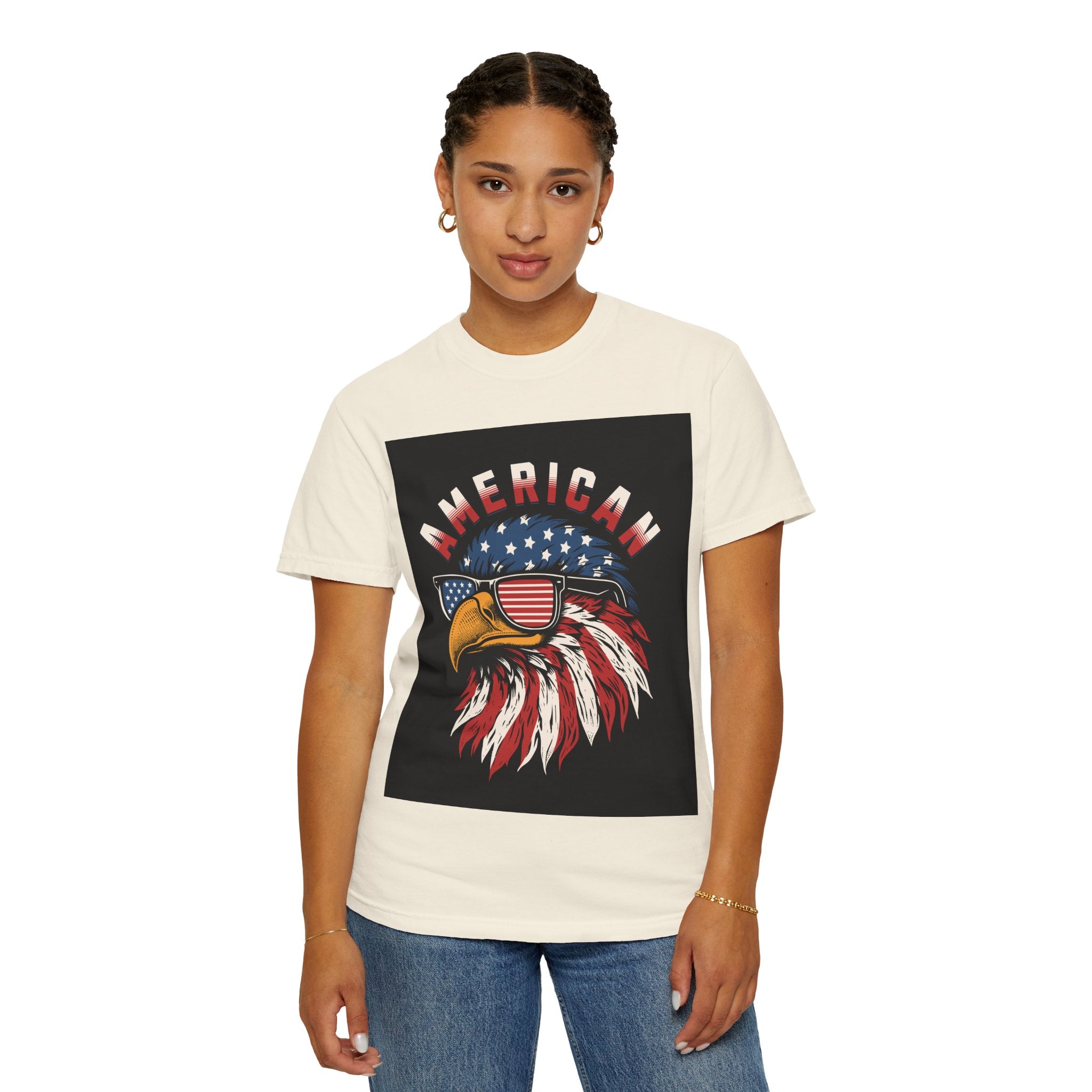 American Eagle Sunglasses T-Shirt — Patriotic USA Flag Graphic