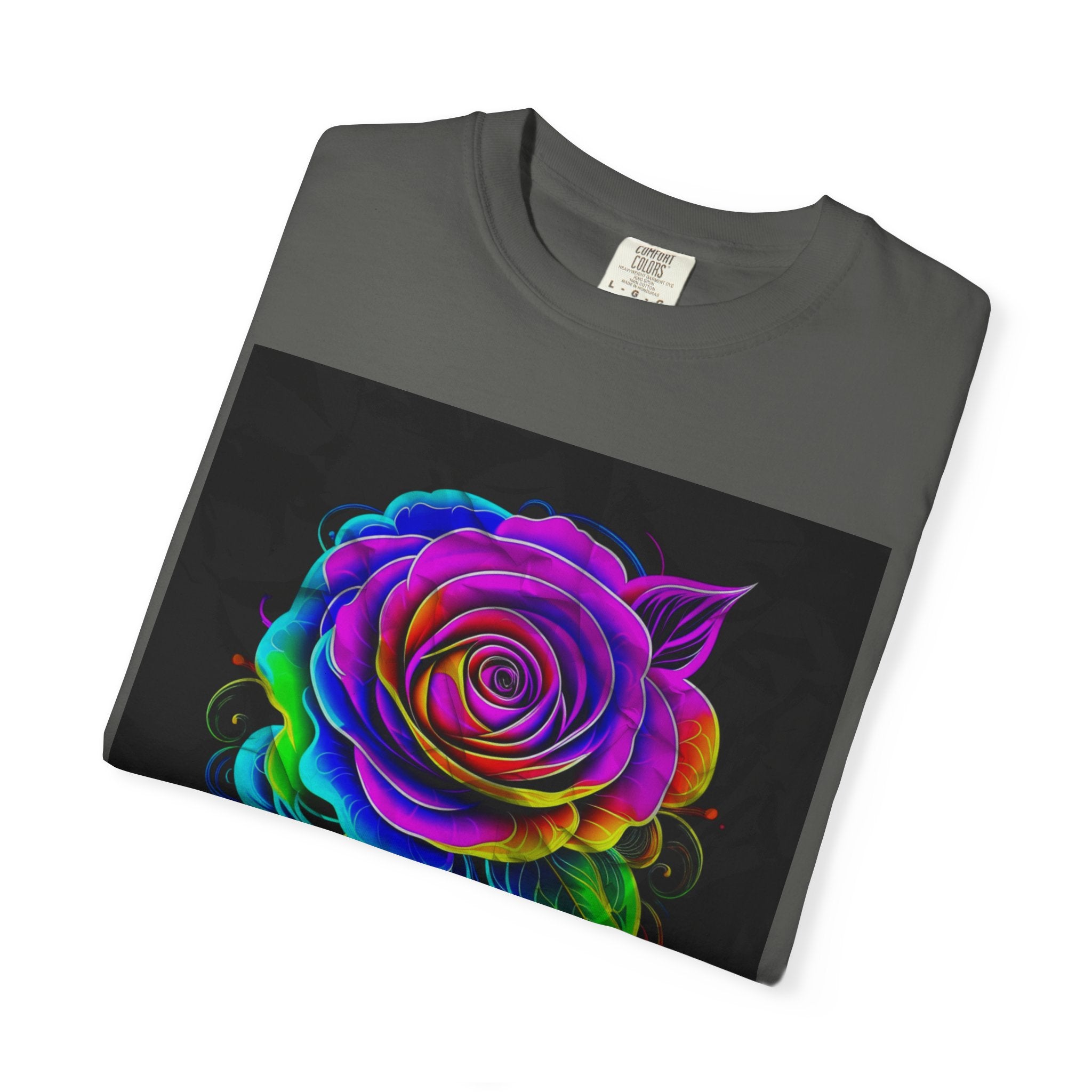 Fragrant Rainbow Rose T-Shirt — Vibrant Floral Graphic Tee