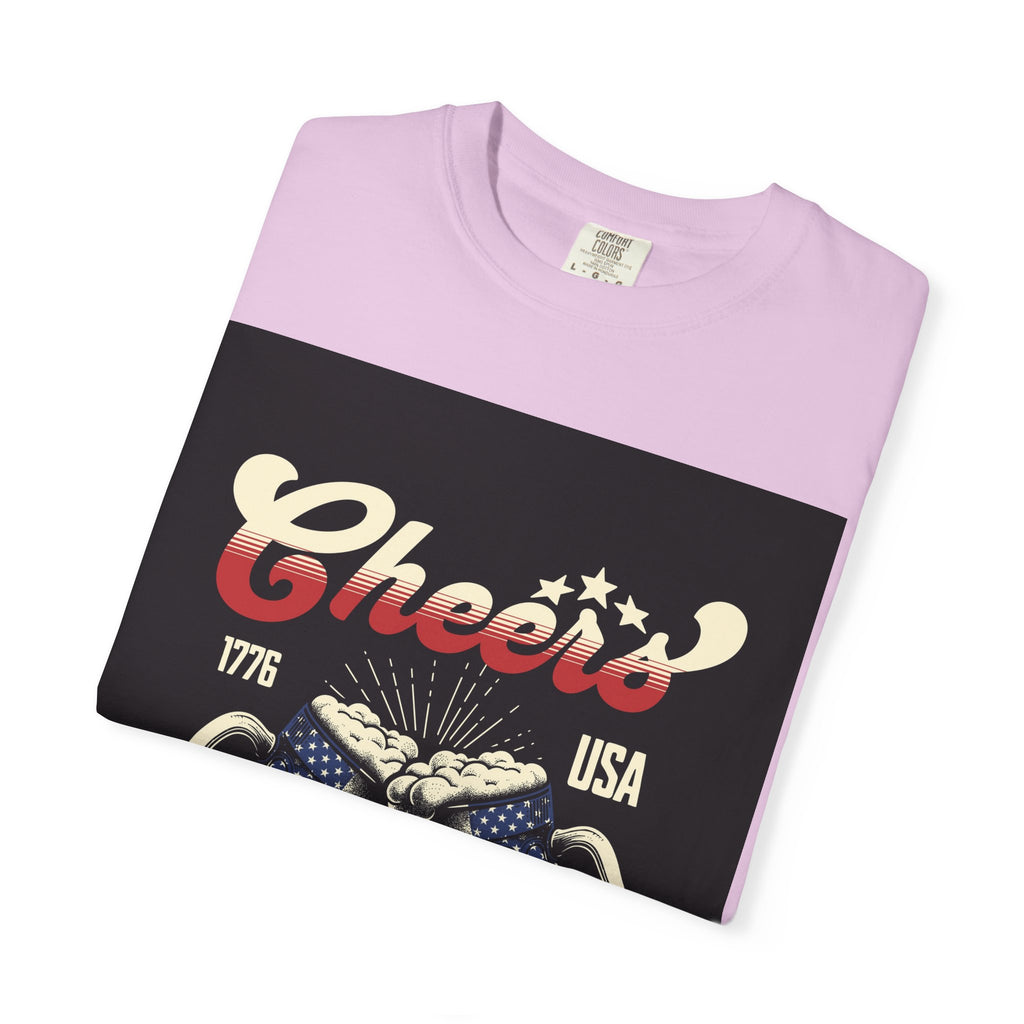 Cheers USA T-Shirt — Patriotic Beer Mugs Graphic Tee (1776)