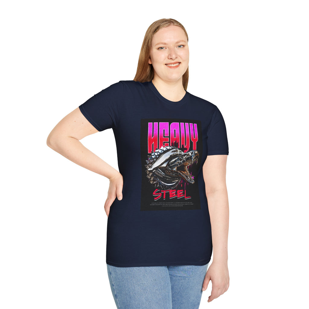 Heavy Steel T-Shirt — Retro Motorcycle Skull Graphic Tee