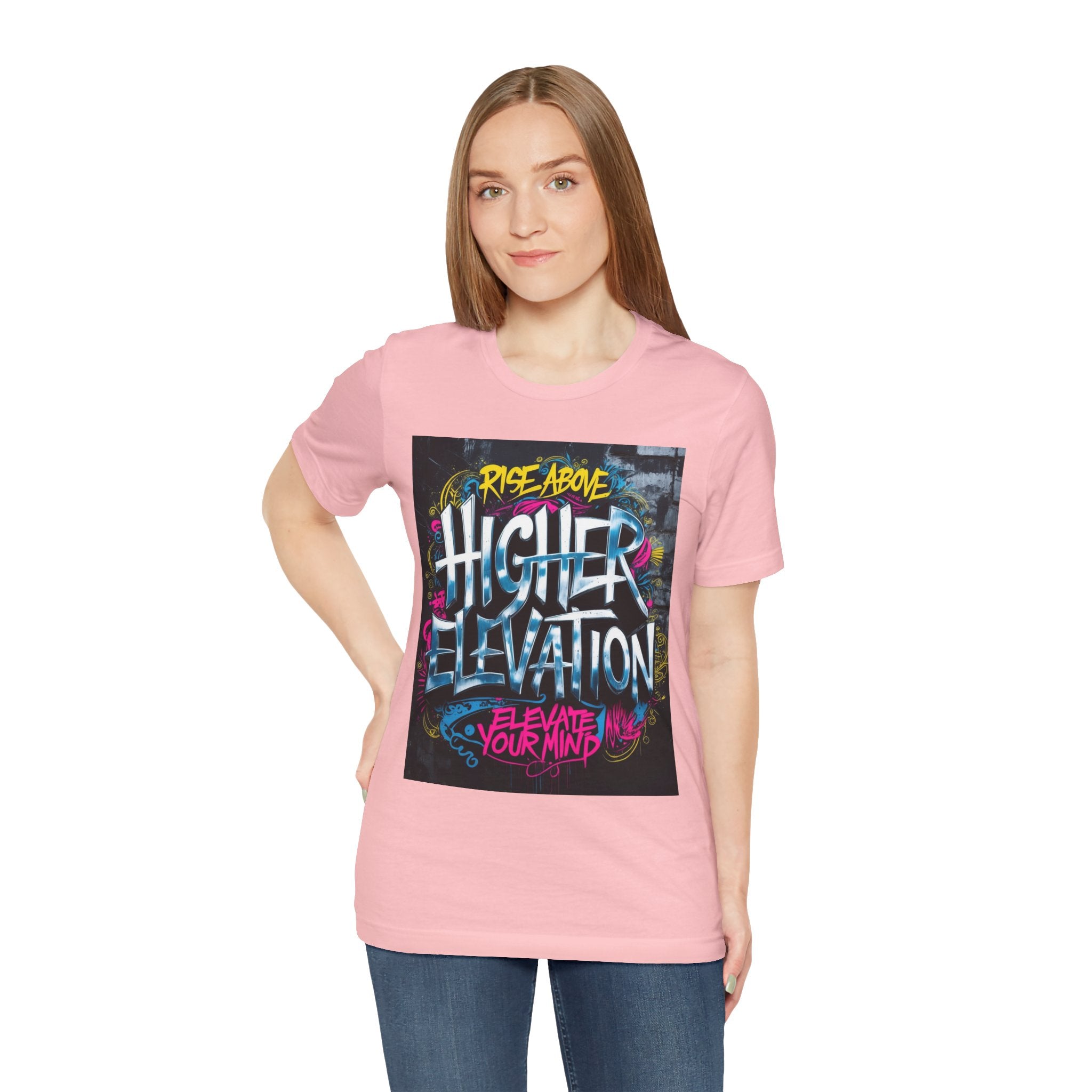 Higher Elevation Graffiti T-Shirt — "Rise Above, Elevate Your Mind"