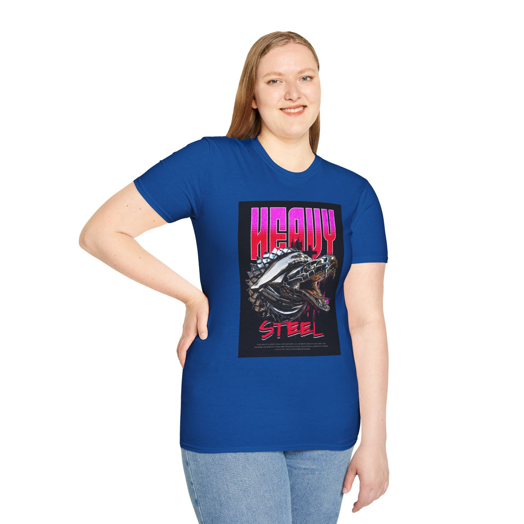 Heavy Steel T-Shirt — Retro Motorcycle Skull Graphic Tee