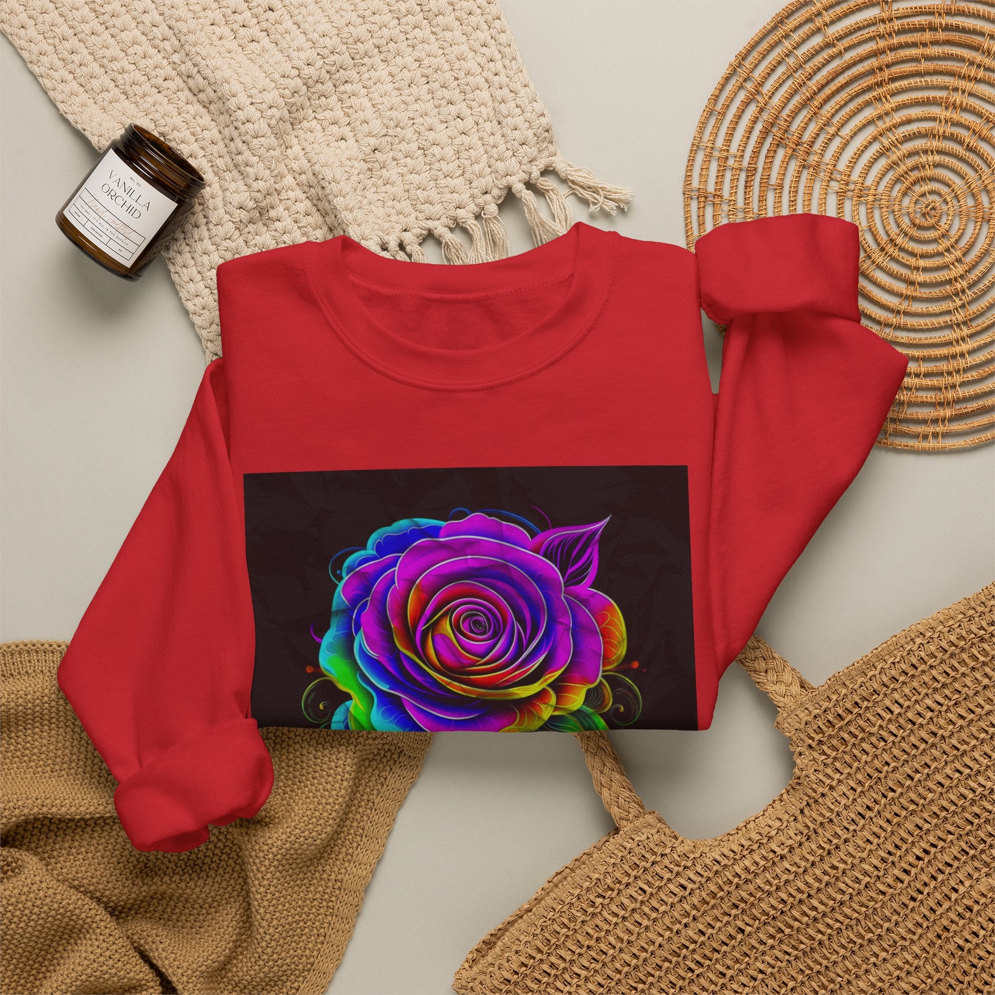 Fluorescent Rose “Fragrant” Crewneck Sweatshirt