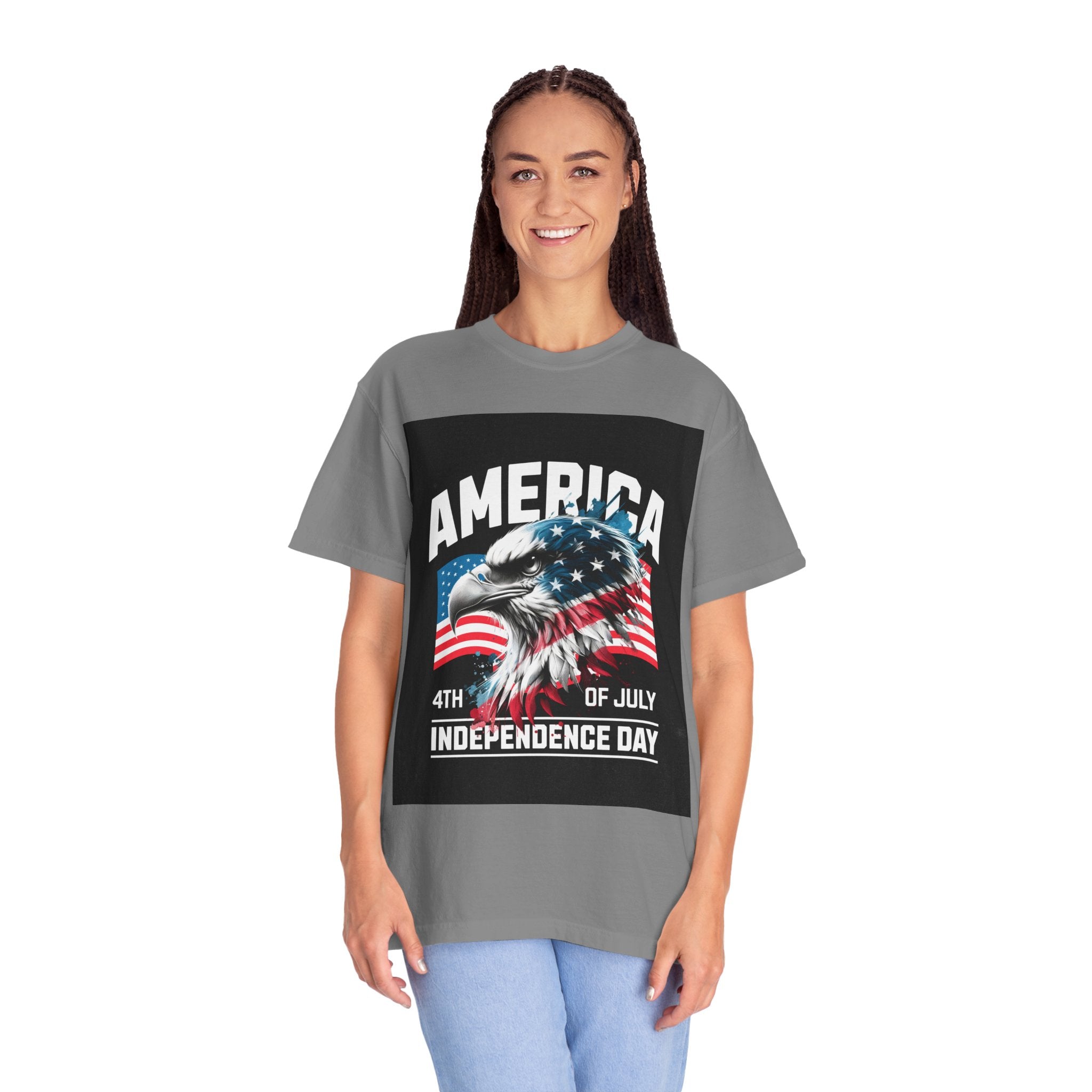 Independence Day T-shirt — 'America' Eagle Flag 4th of July Tee