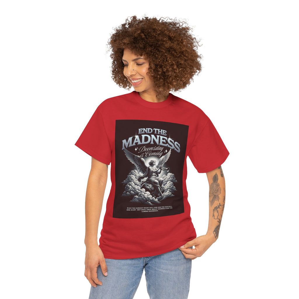 End the Madness Angel Graphic Tee — Vintage Gothic Band-Style T-Shirt