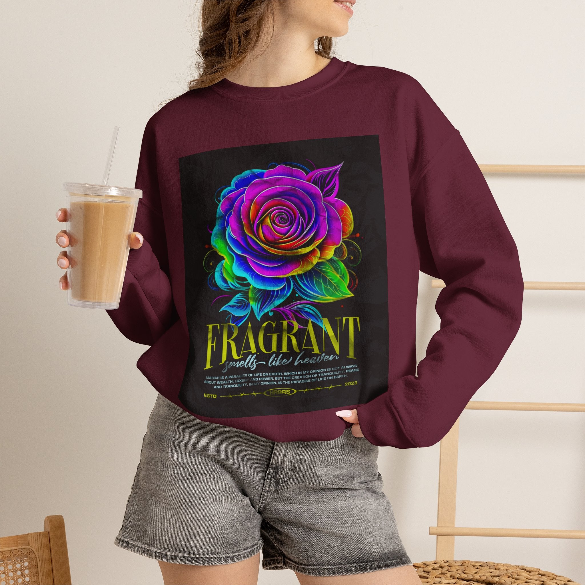 Fluorescent Rose “Fragrant” Crewneck Sweatshirt