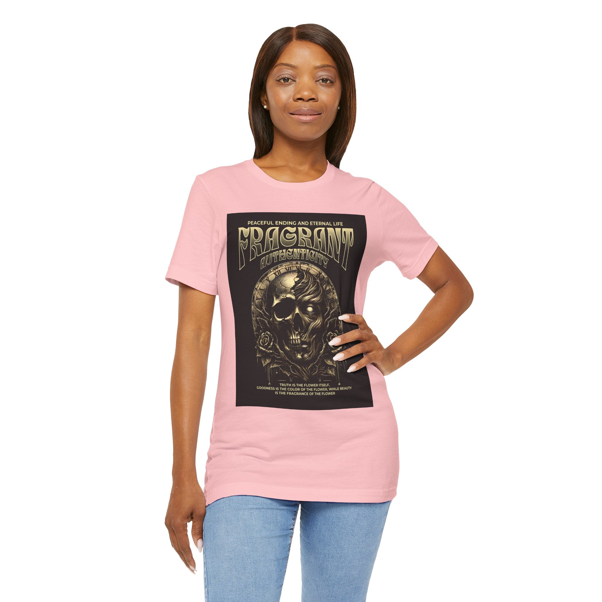 Skull & Roses Graphic Tee — "Fragrant" Vintage Gothic Band Shirt