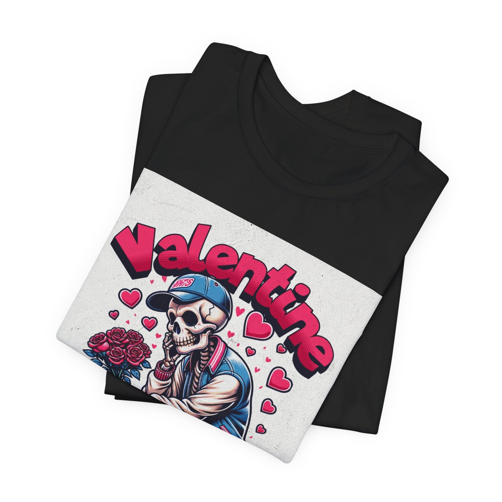 Valentine Skull T-Shirt – "Love & Blessed" Gothic Valentine Tee