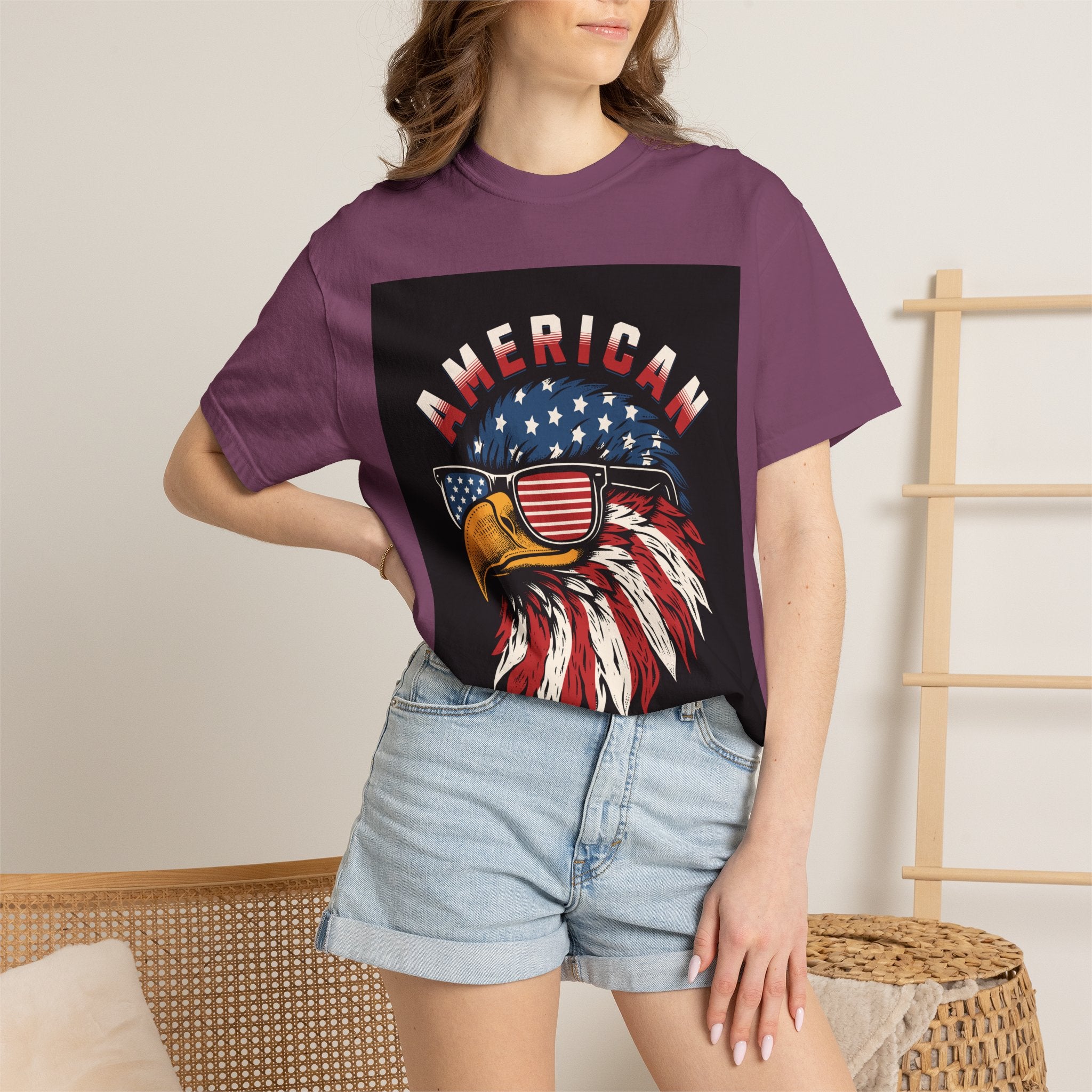 American Eagle Sunglasses T-Shirt — Patriotic USA Flag Graphic