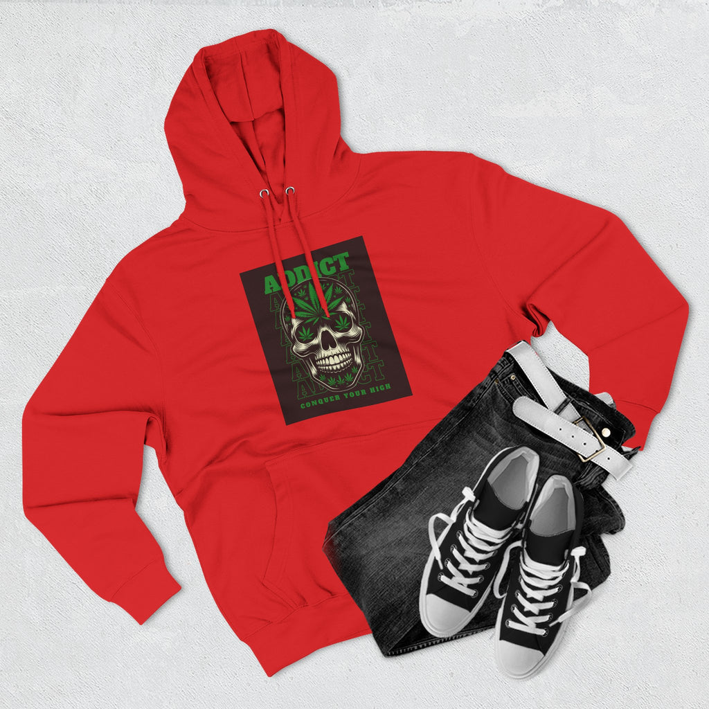 Skull & Snake Hoodie — "Addict" Graphic Pullover