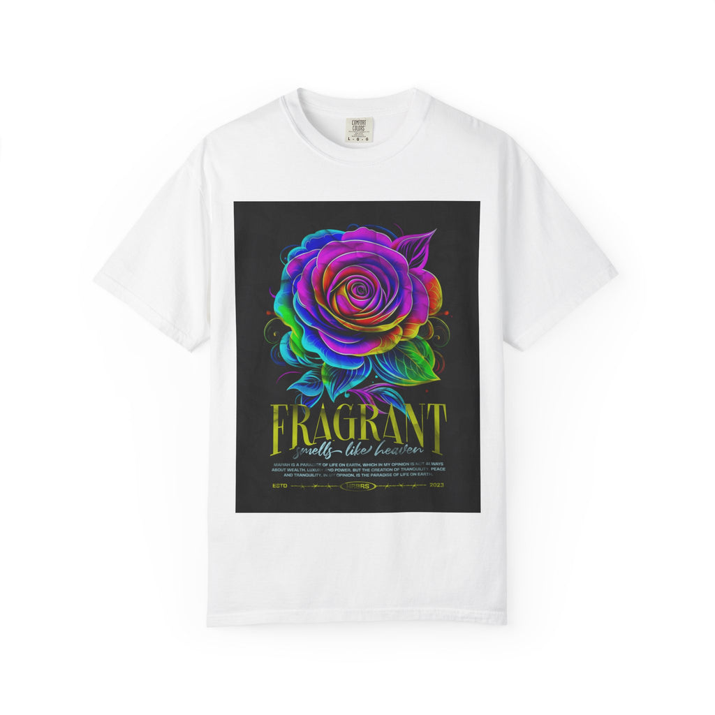 Fragrant Rainbow Rose T-Shirt — Vibrant Floral Graphic Tee