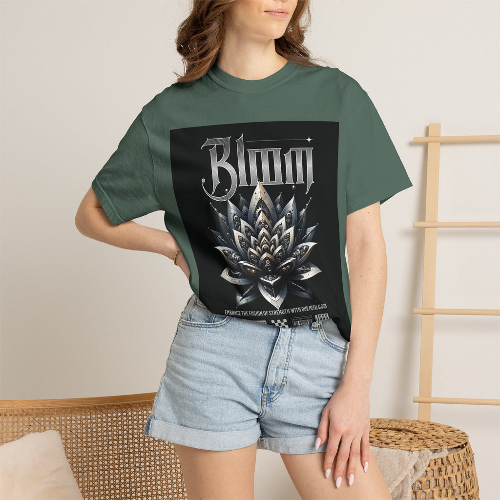Metal Lotus Graphic T-Shirt — "Bloom" Gothic Band Poster Tee
