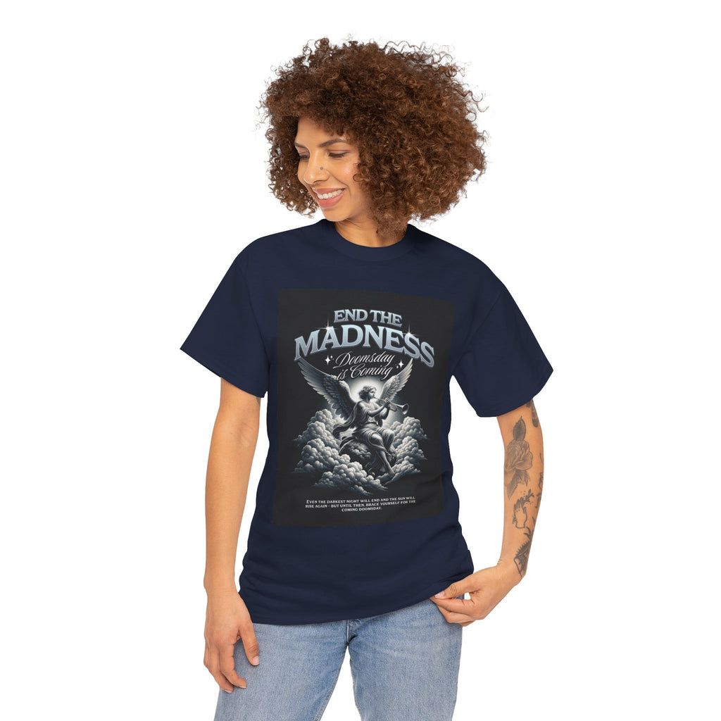 End the Madness Angel Graphic Tee — Vintage Gothic Band-Style T-Shirt