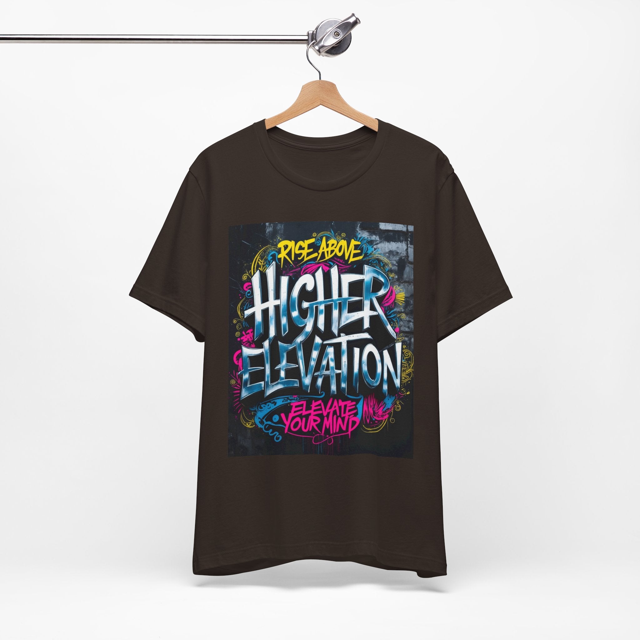 Higher Elevation Graffiti T-Shirt — "Rise Above, Elevate Your Mind"