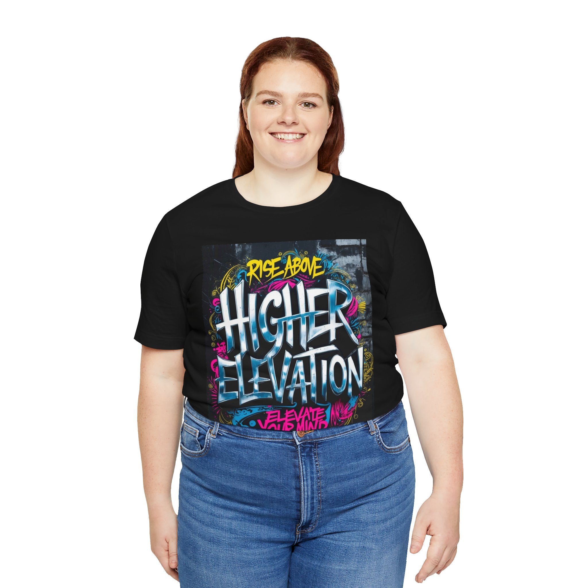 Higher Elevation Graffiti T-Shirt — "Rise Above, Elevate Your Mind"
