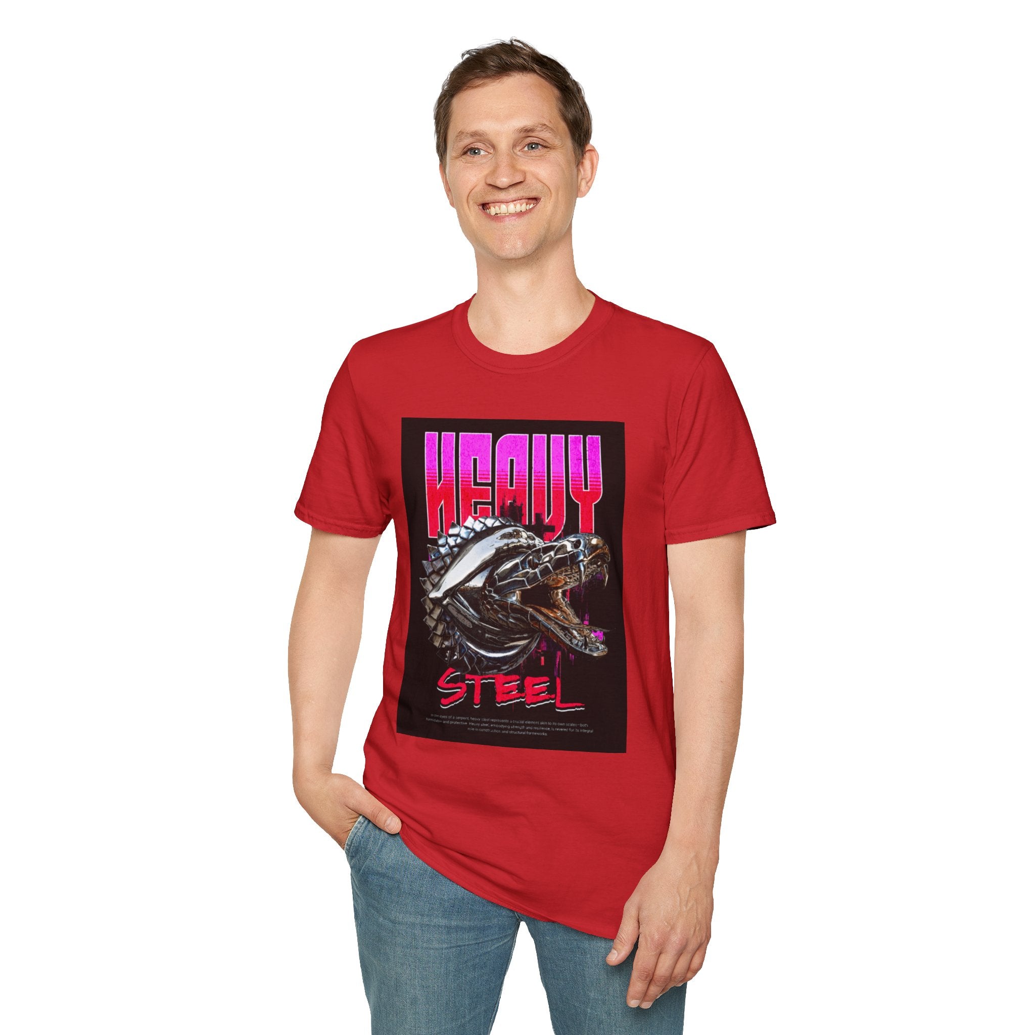 Heavy Steel T-Shirt — Retro Motorcycle Skull Graphic Tee