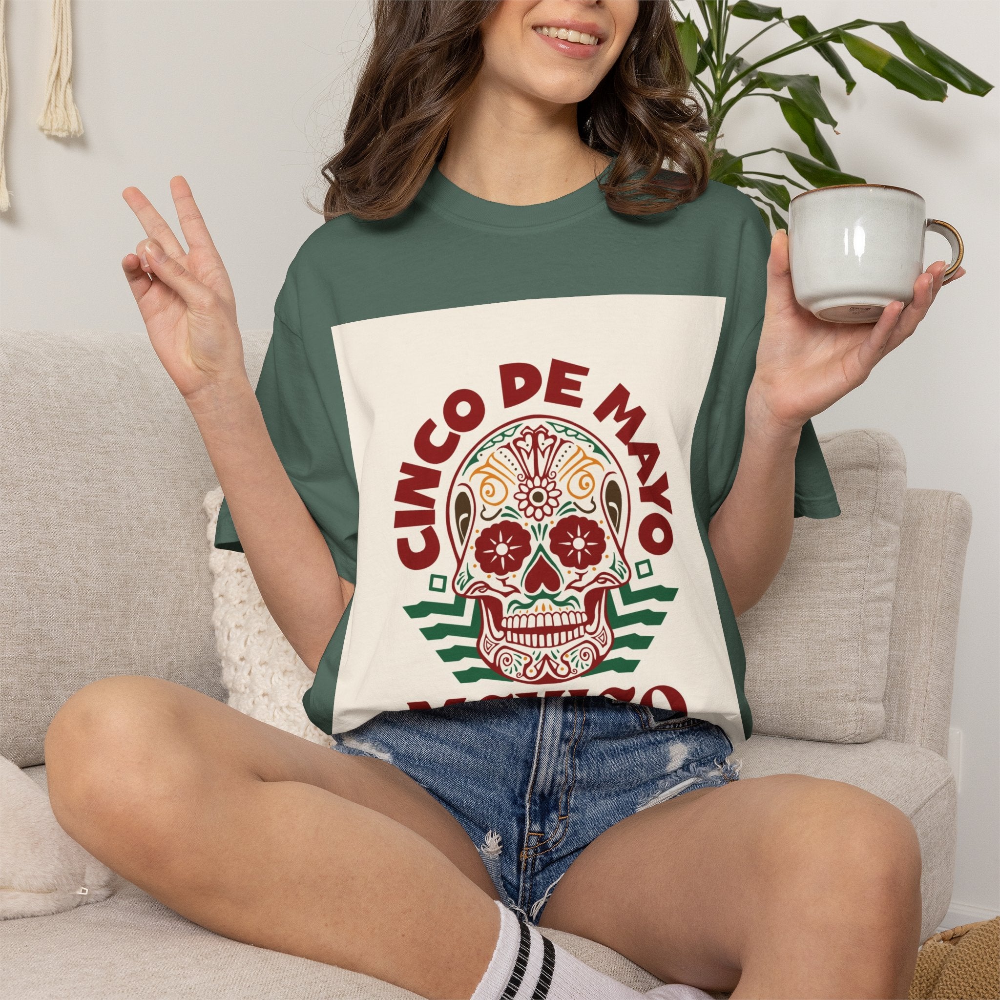 Cinco de Mayo Mexico Sugar Skull T-Shirt