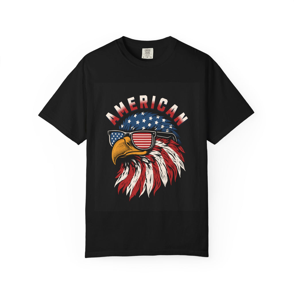 American Eagle Sunglasses T-Shirt — Patriotic USA Flag Graphic
