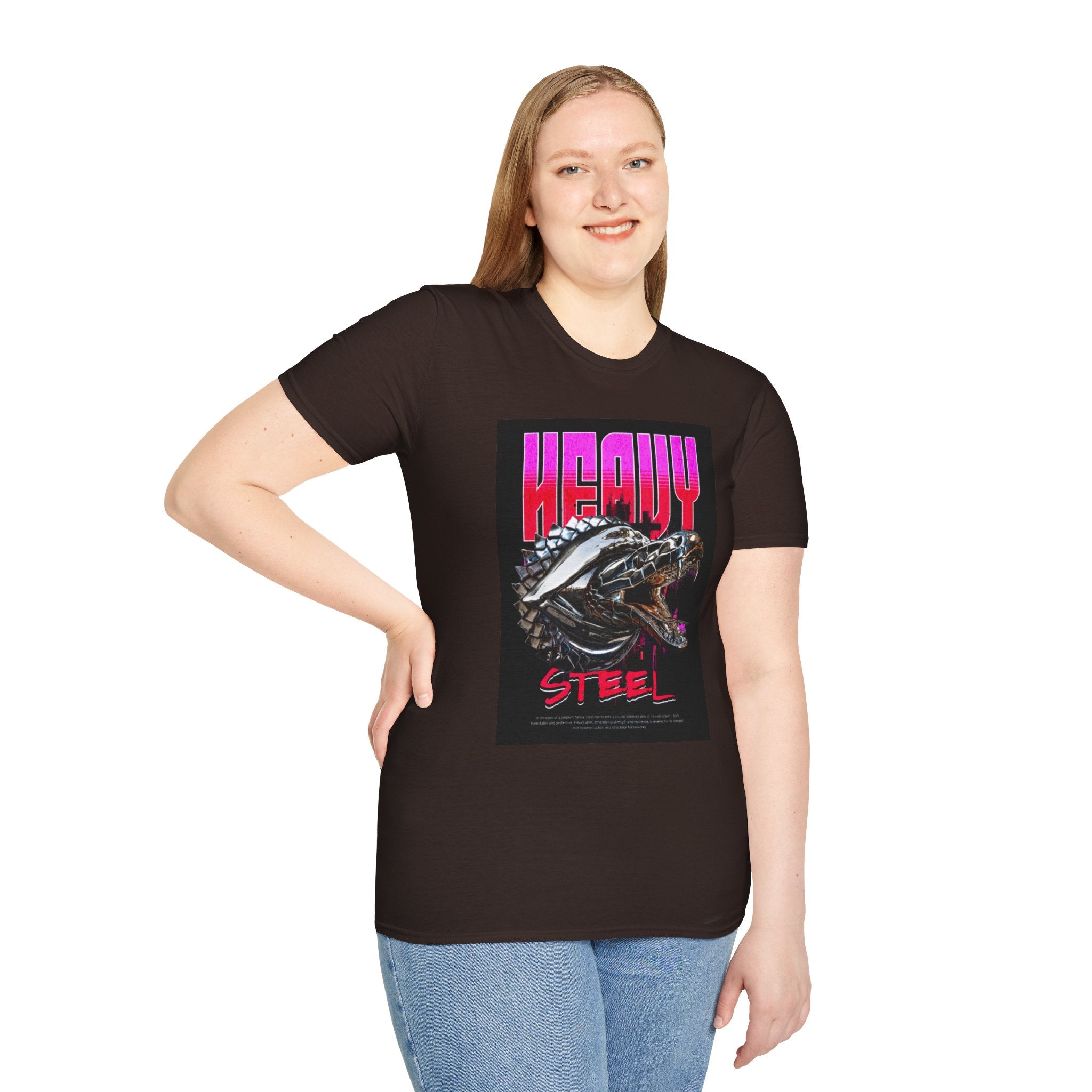 Heavy Steel T-Shirt — Retro Motorcycle Skull Graphic Tee