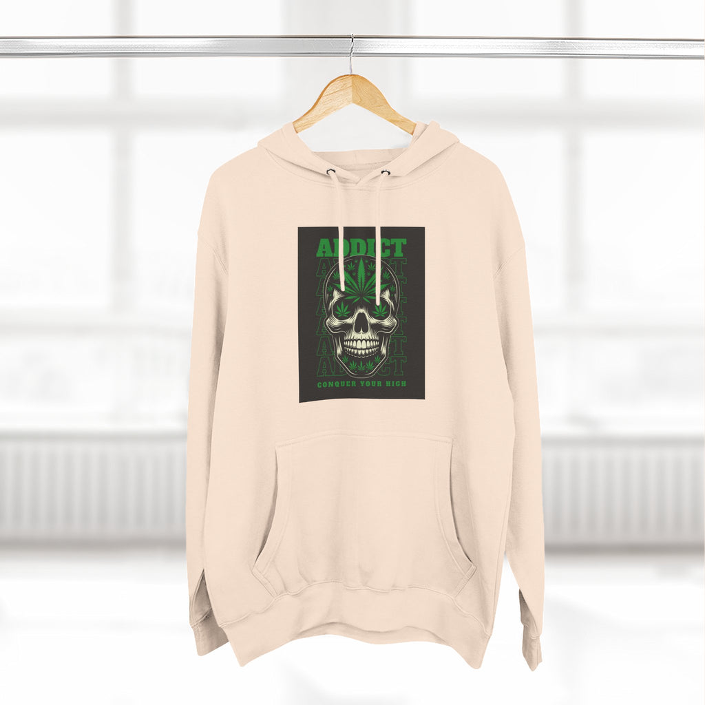 Skull & Snake Hoodie — "Addict" Graphic Pullover