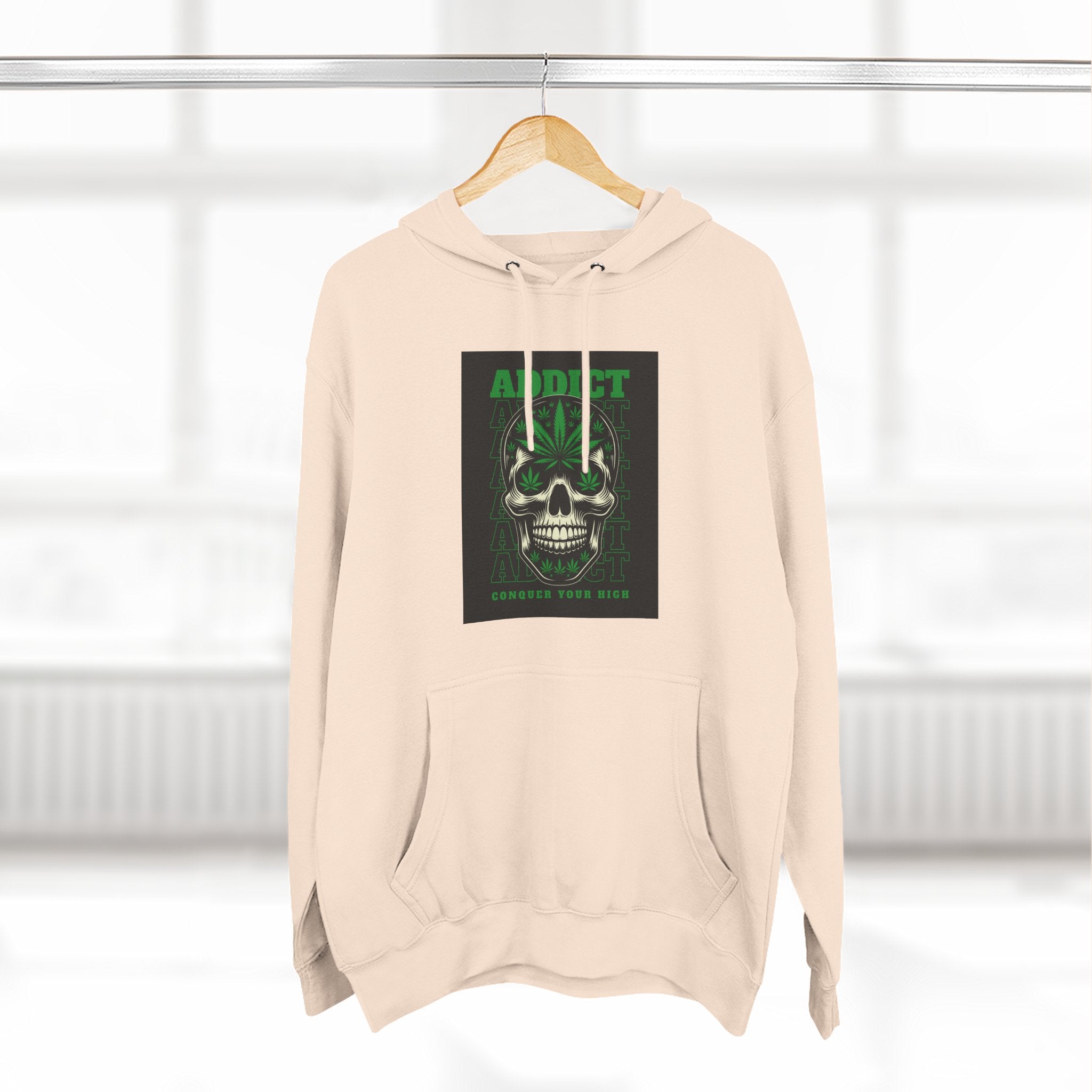 Skull & Snake Hoodie — "Addict" Graphic Pullover