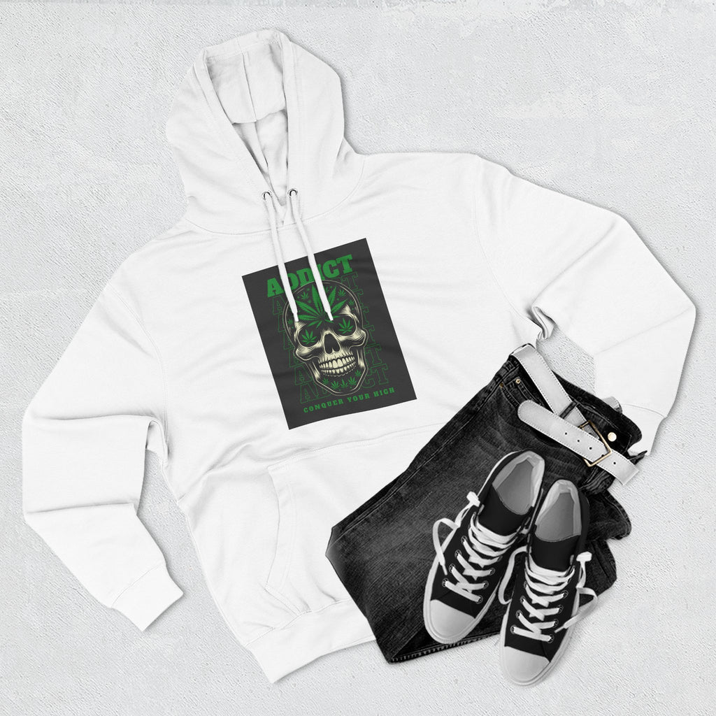 Skull & Snake Hoodie — "Addict" Graphic Pullover