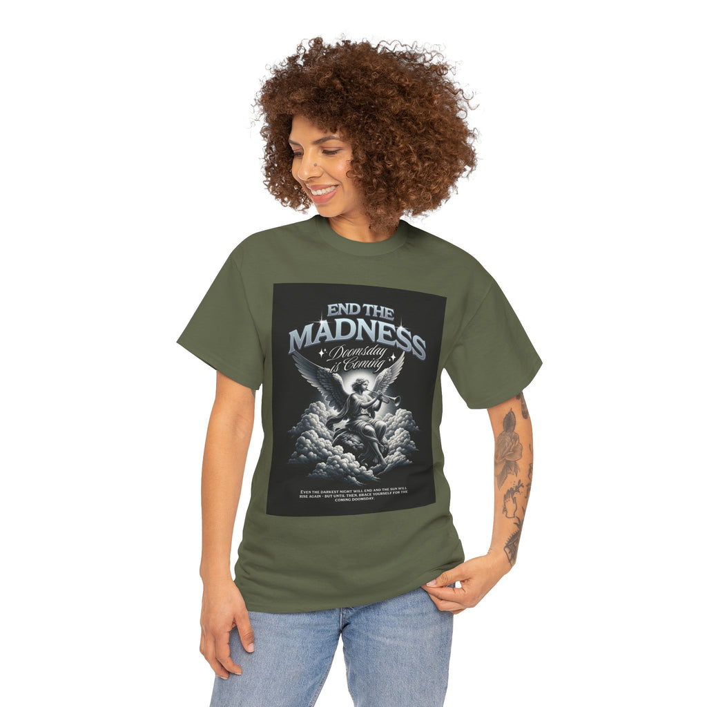 End the Madness Angel Graphic Tee — Vintage Gothic Band-Style T-Shirt
