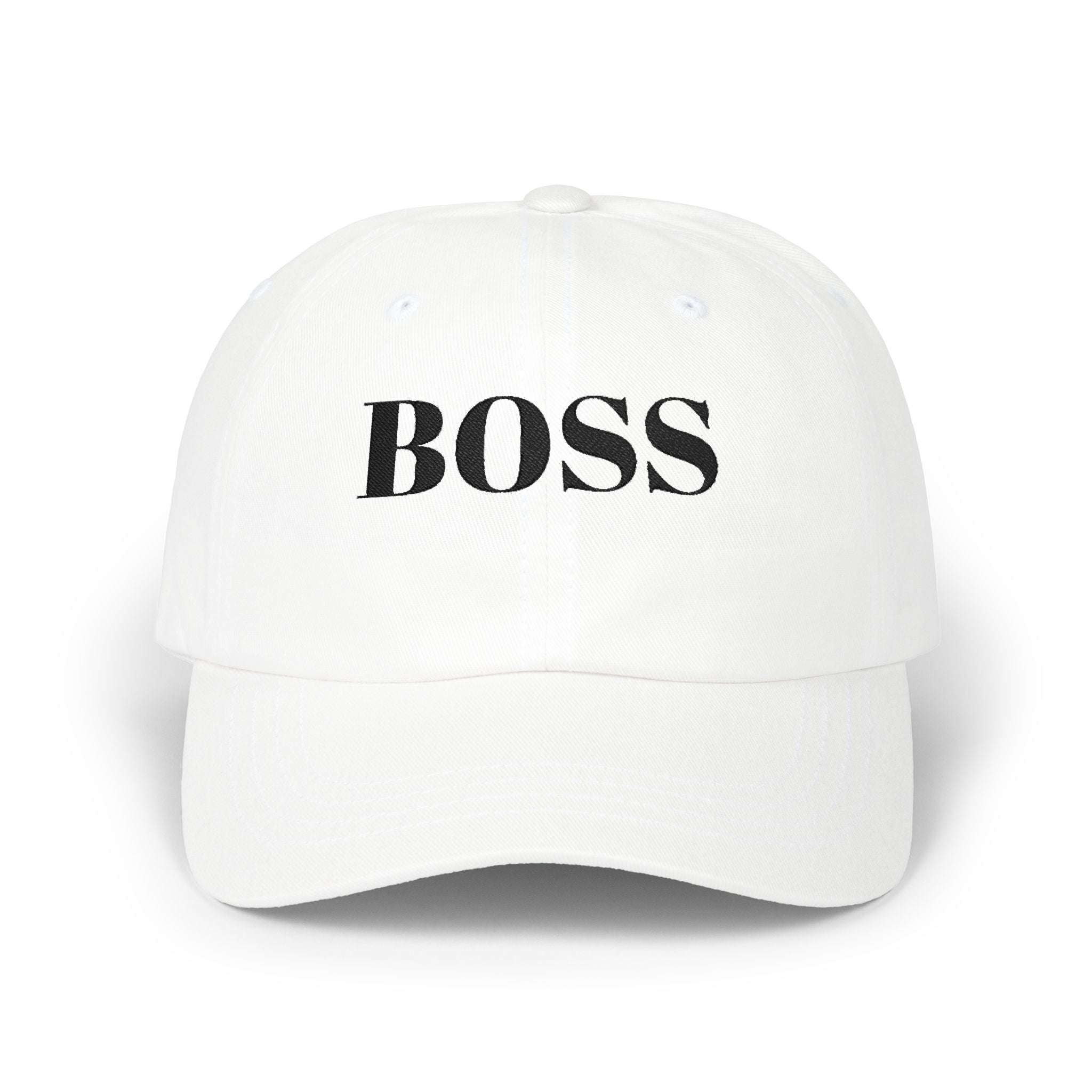 BOSS Embroidered Dad Cap - Classic White Baseball Hat