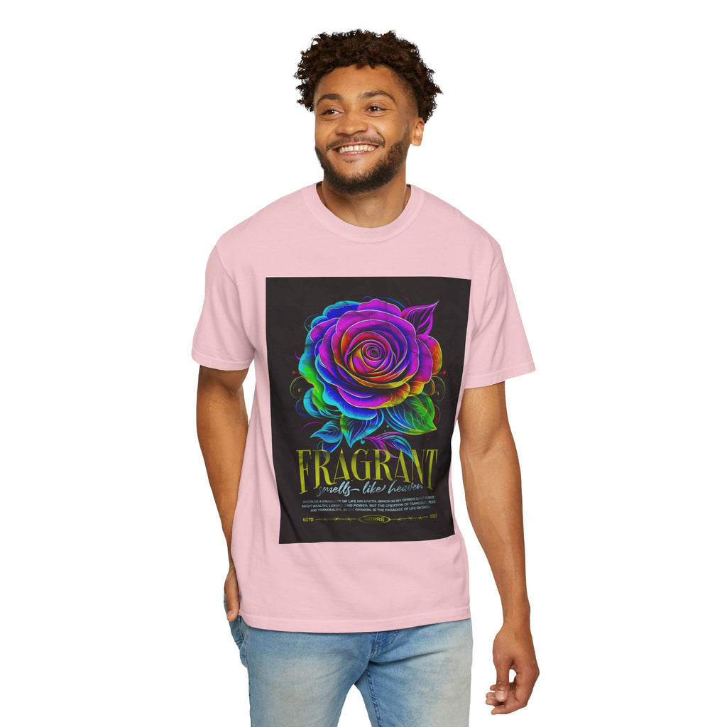 Fragrant Rainbow Rose T-Shirt — Vibrant Floral Graphic Tee