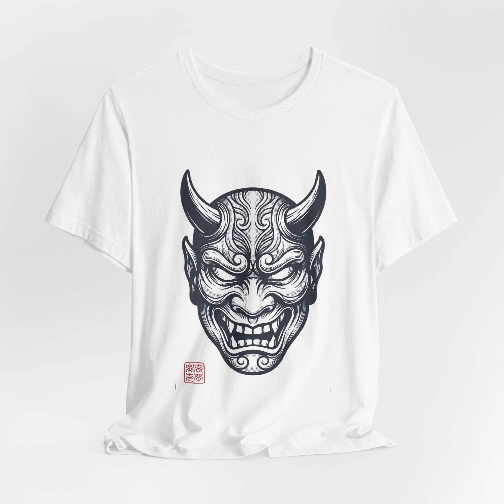 Demon Hannya Mask T‑Shirt — Japanese Oni Tattoo Graphic Tee