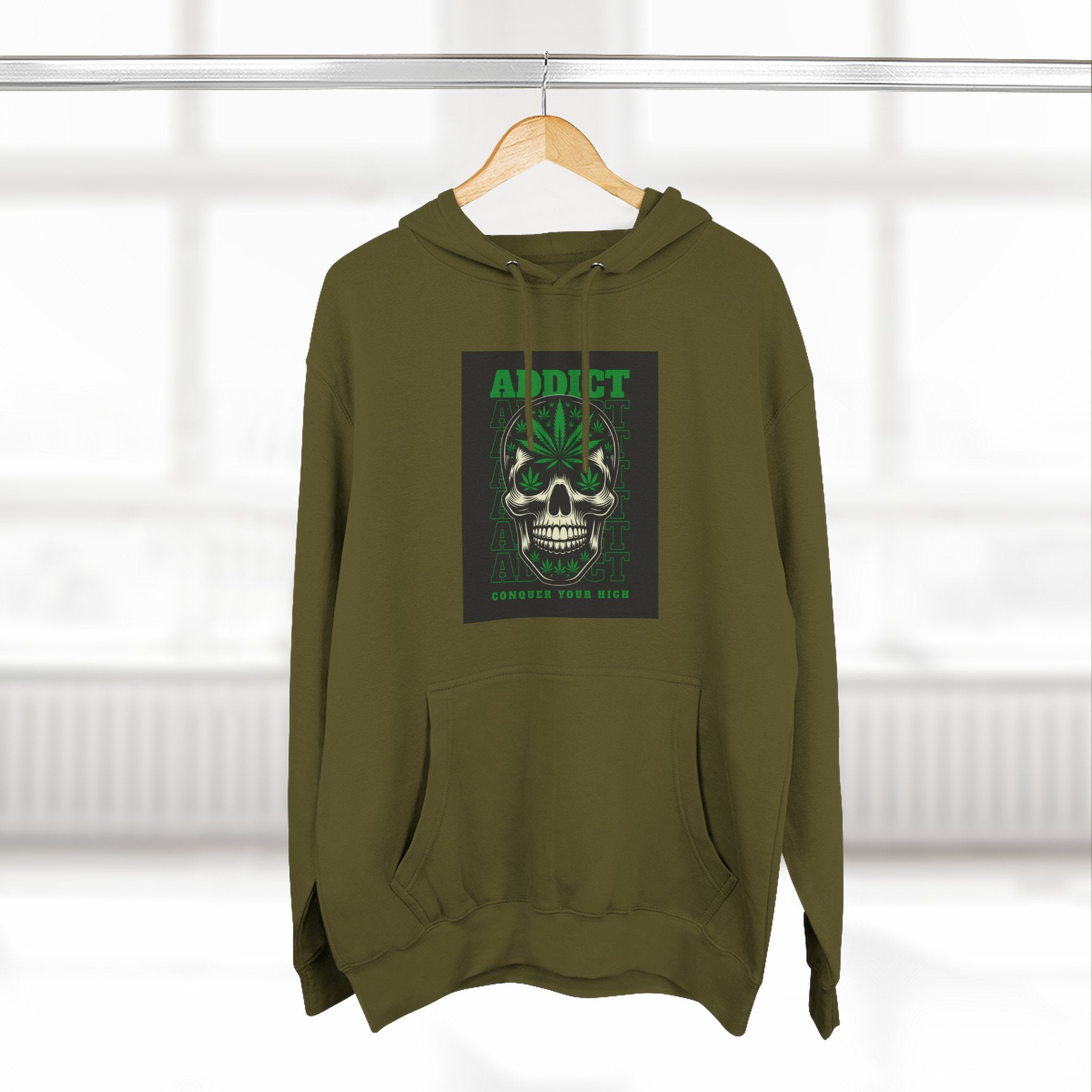 Skull & Snake Hoodie — "Addict" Graphic Pullover