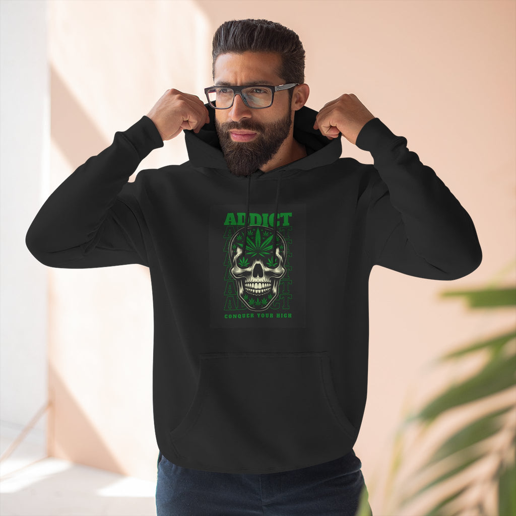 Skull & Snake Hoodie — "Addict" Graphic Pullover