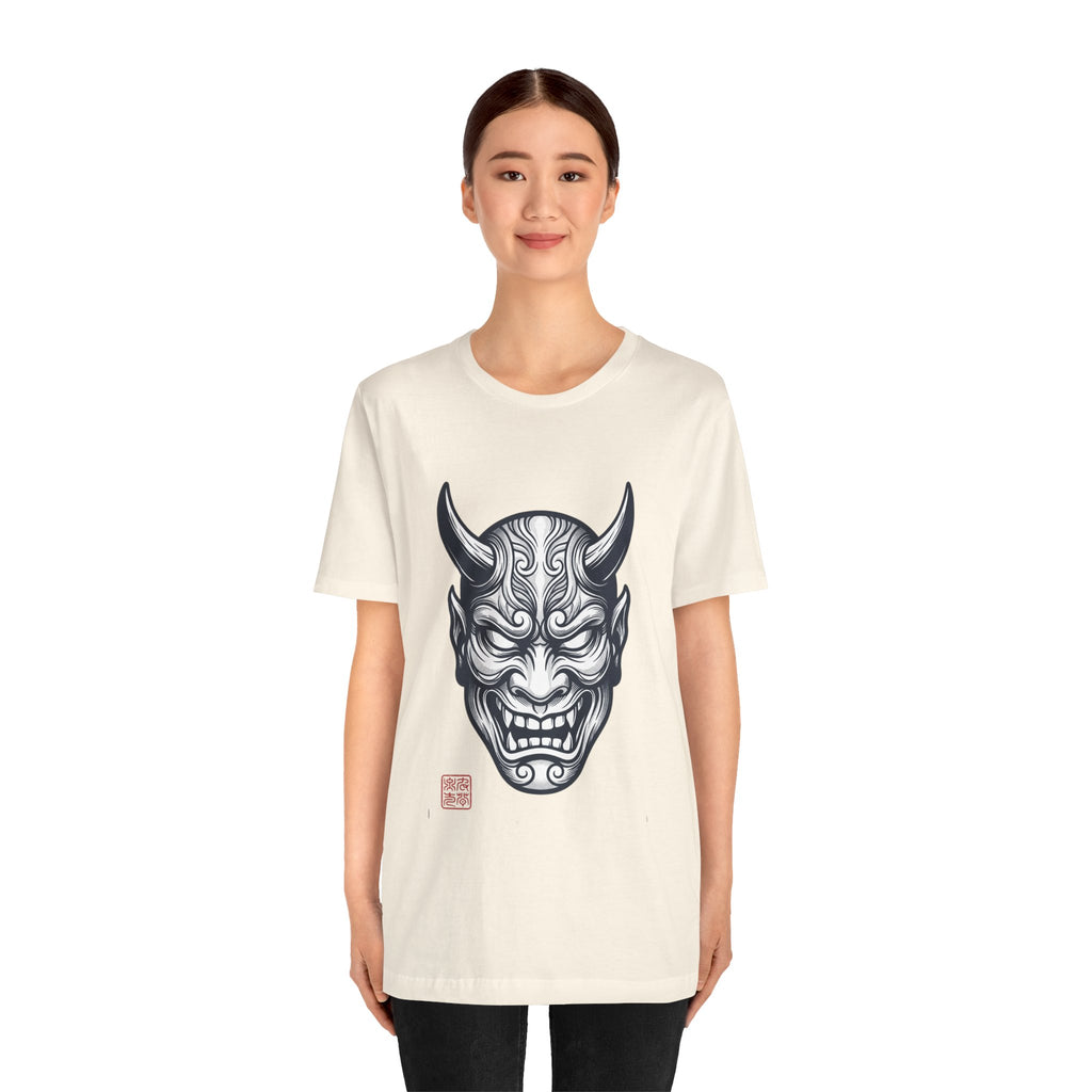 Demon Hannya Mask T‑Shirt — Japanese Oni Tattoo Graphic Tee