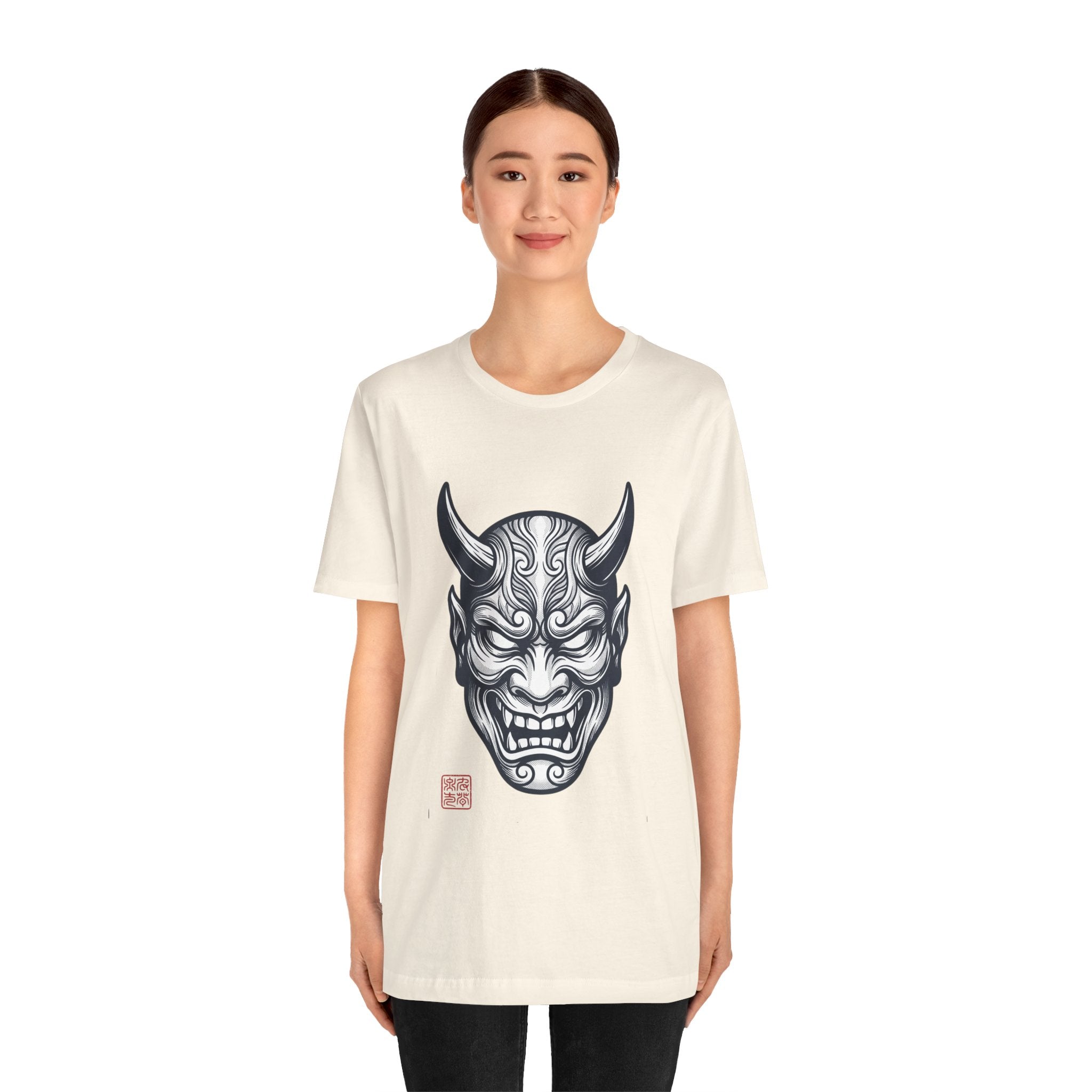 Demon Hannya Mask T‑Shirt — Japanese Oni Tattoo Graphic Tee