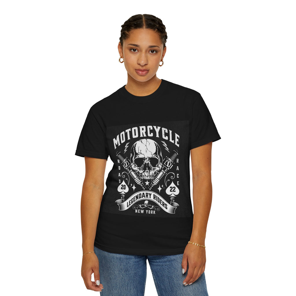 Motorcycle Skull Tee — "Legendary Riders" Vintage Biker Graphic T-Shirt
